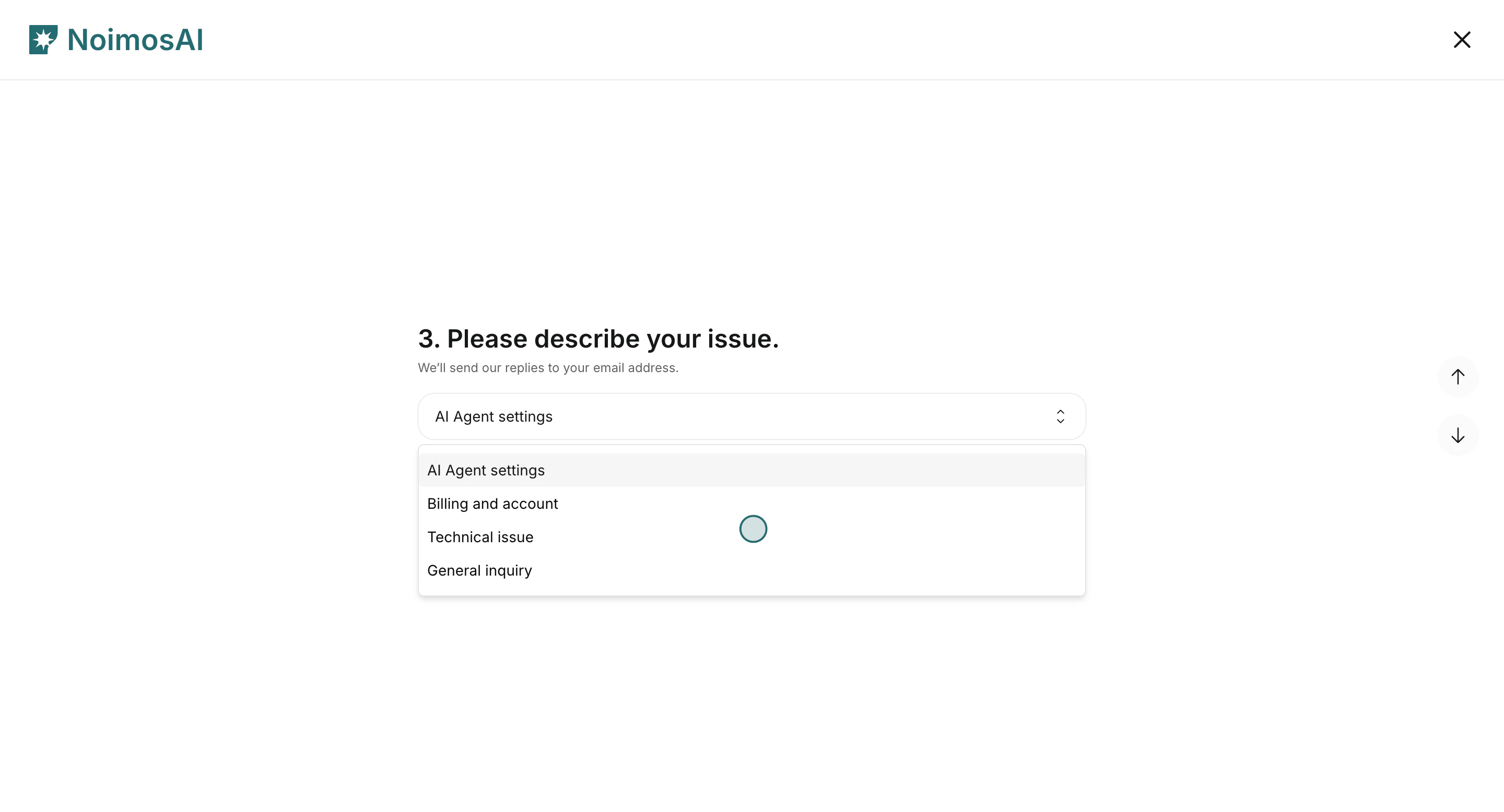 Support form issue type selection