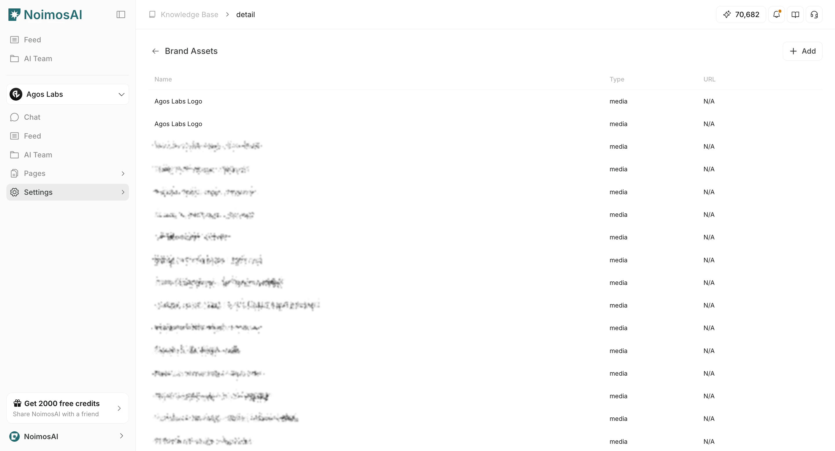 Add Content modal in a Knowledge Base dataset