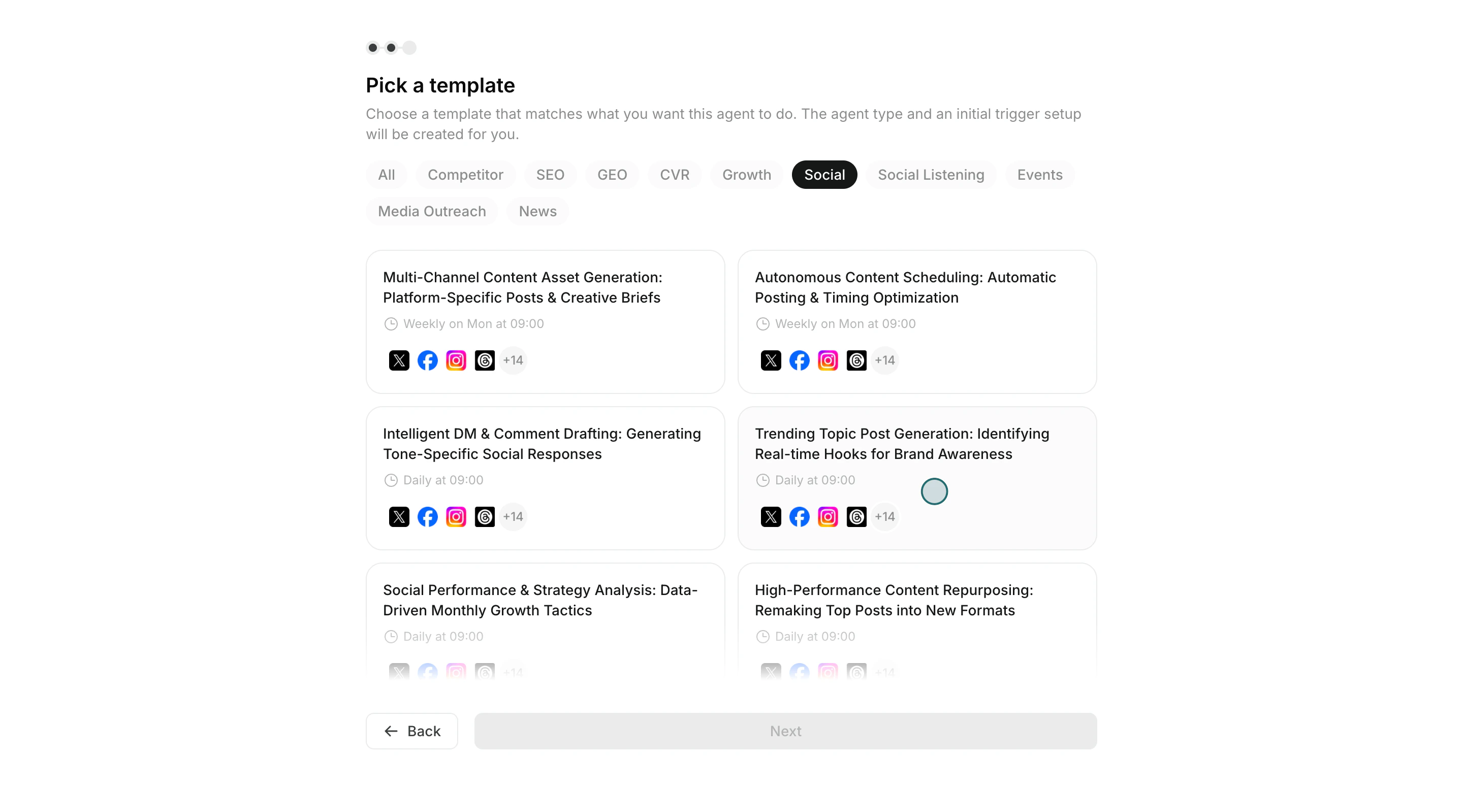 Pick a trigger template