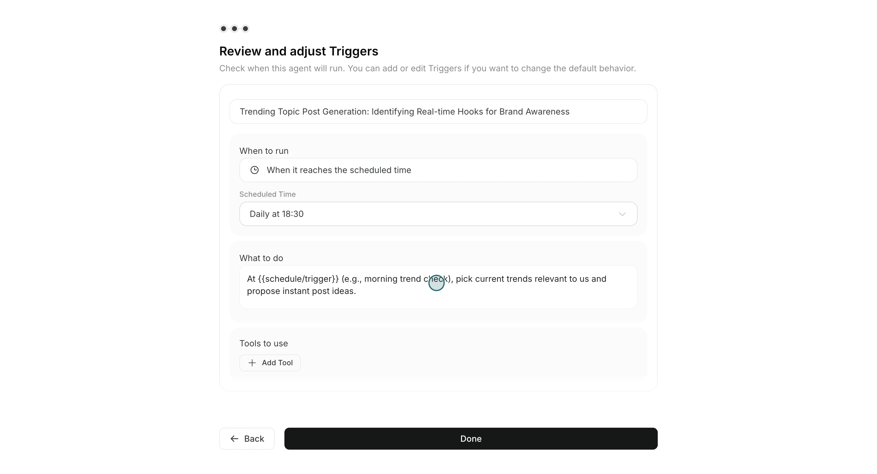 Adjust schedule and prompt