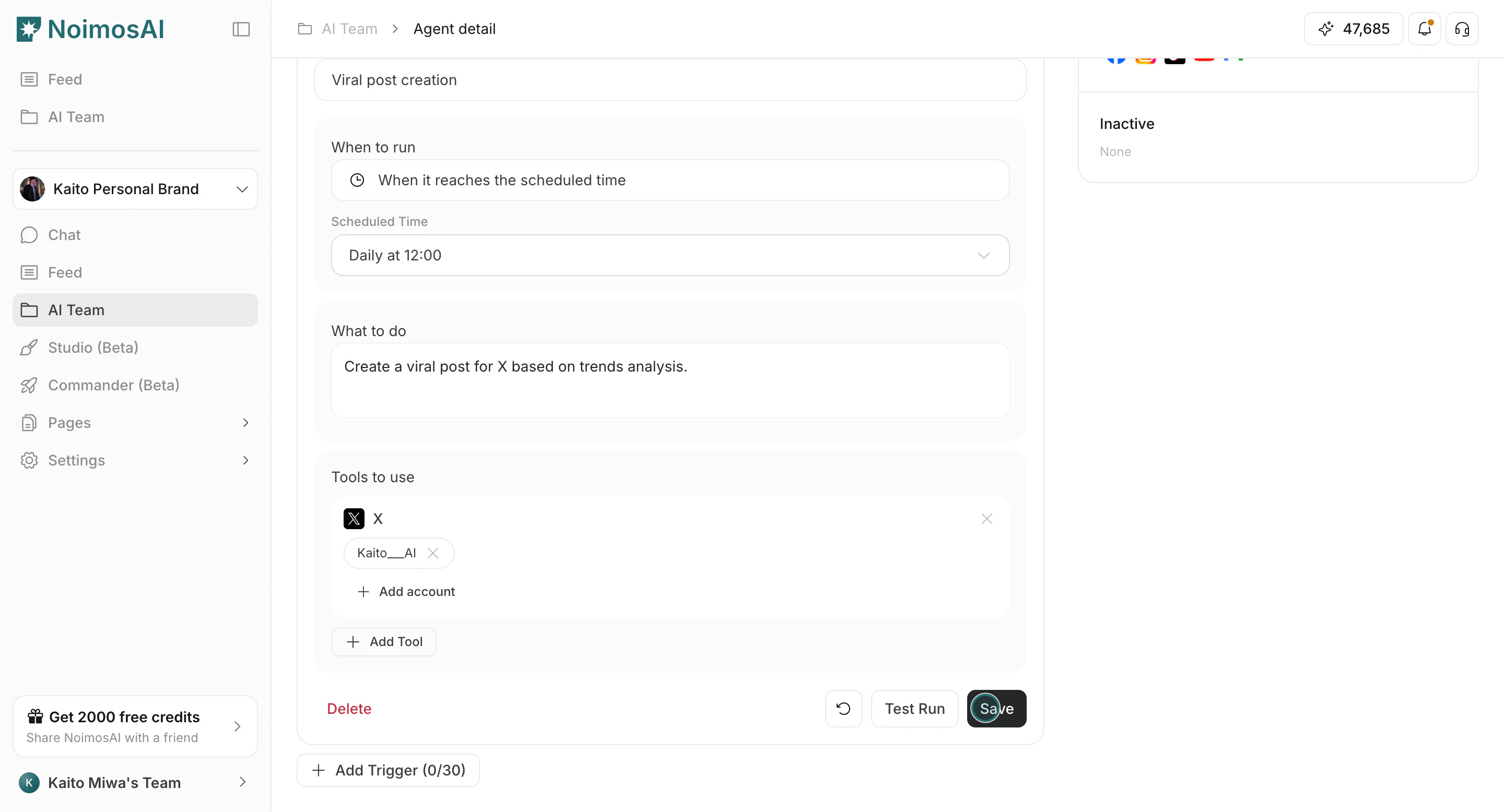 Save trigger updates