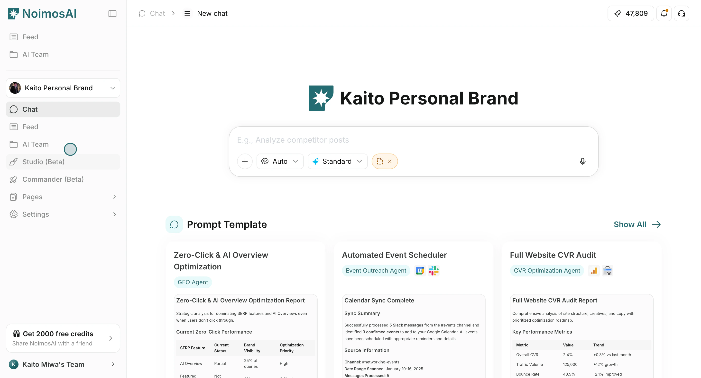 Sidebar navigation in a workspace