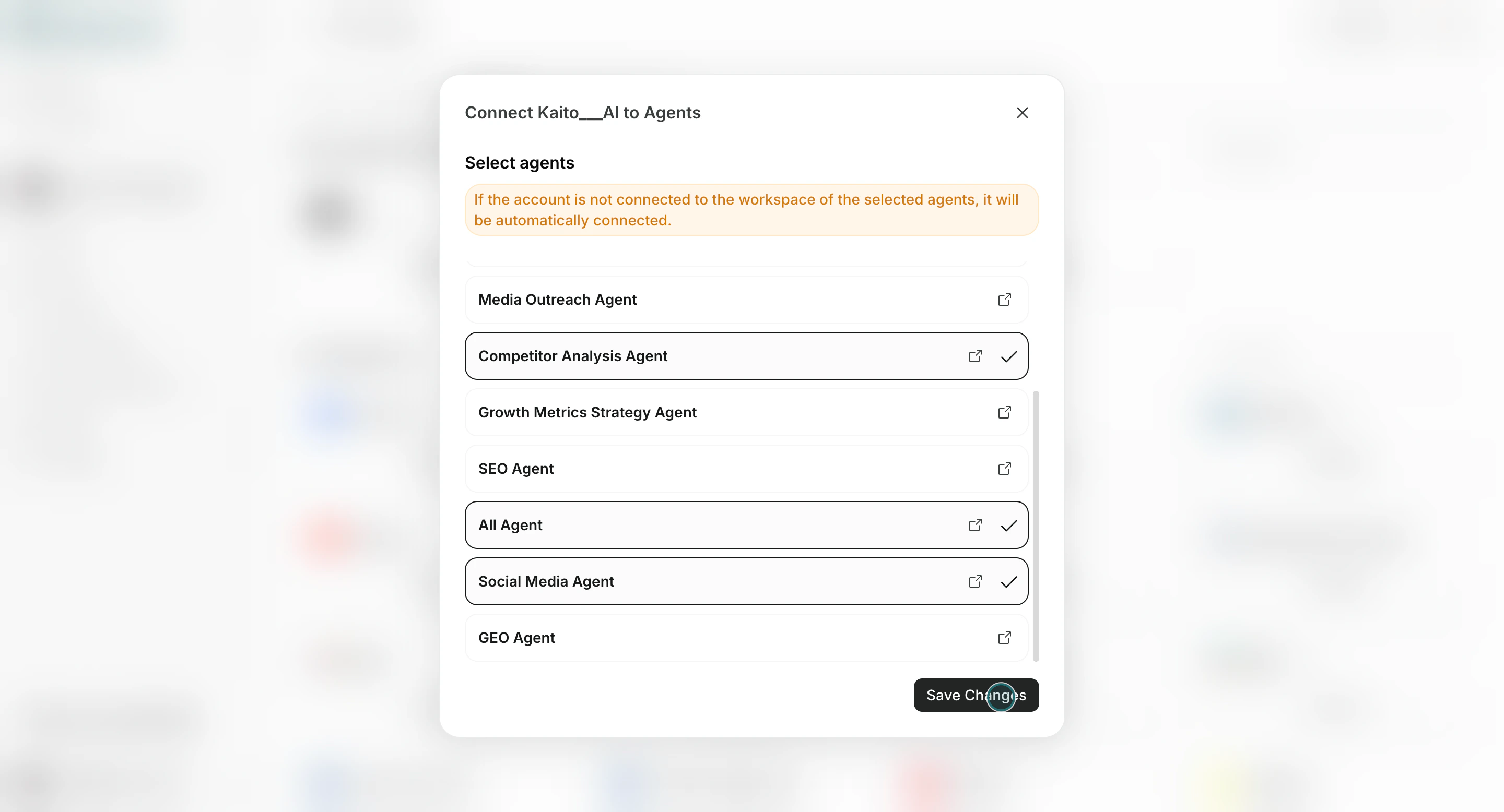 Save agent connection settings