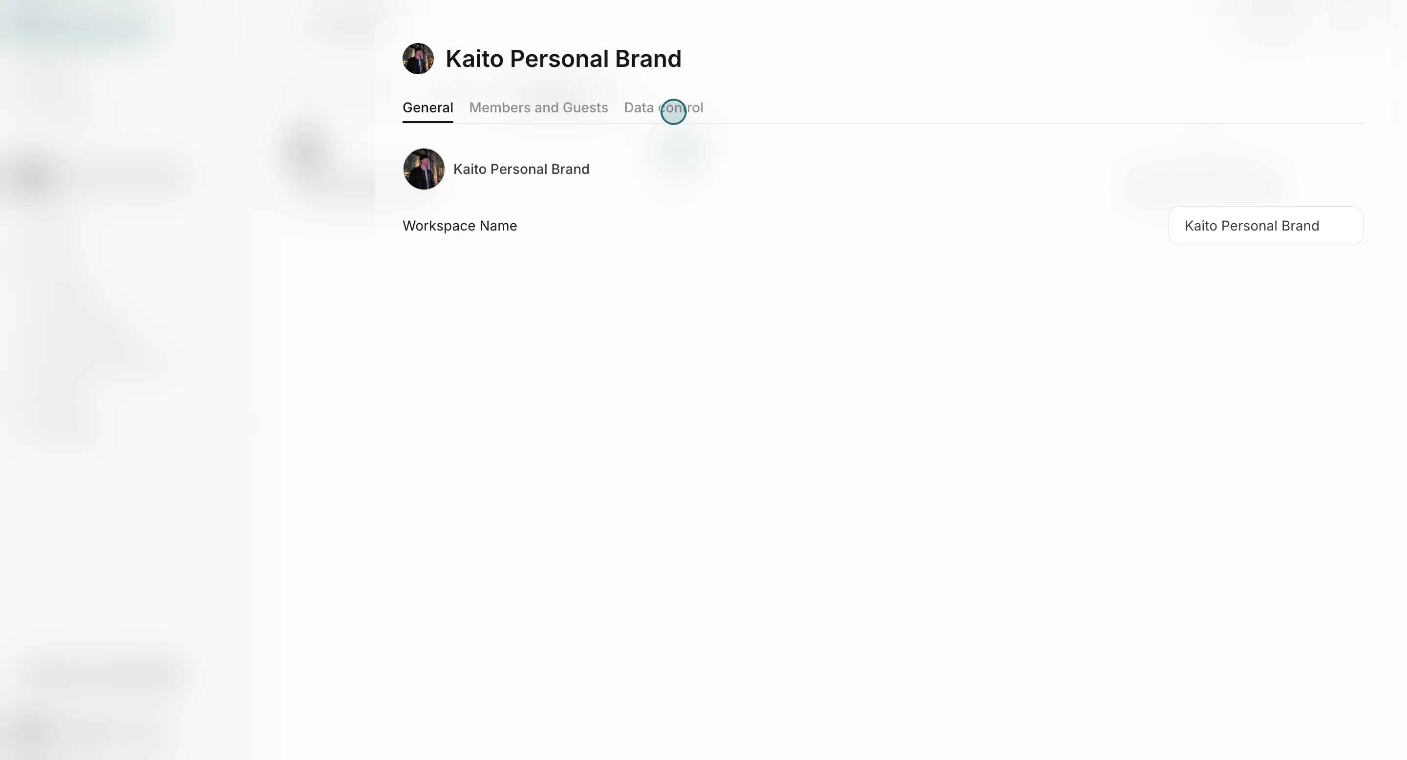 Open data control tab