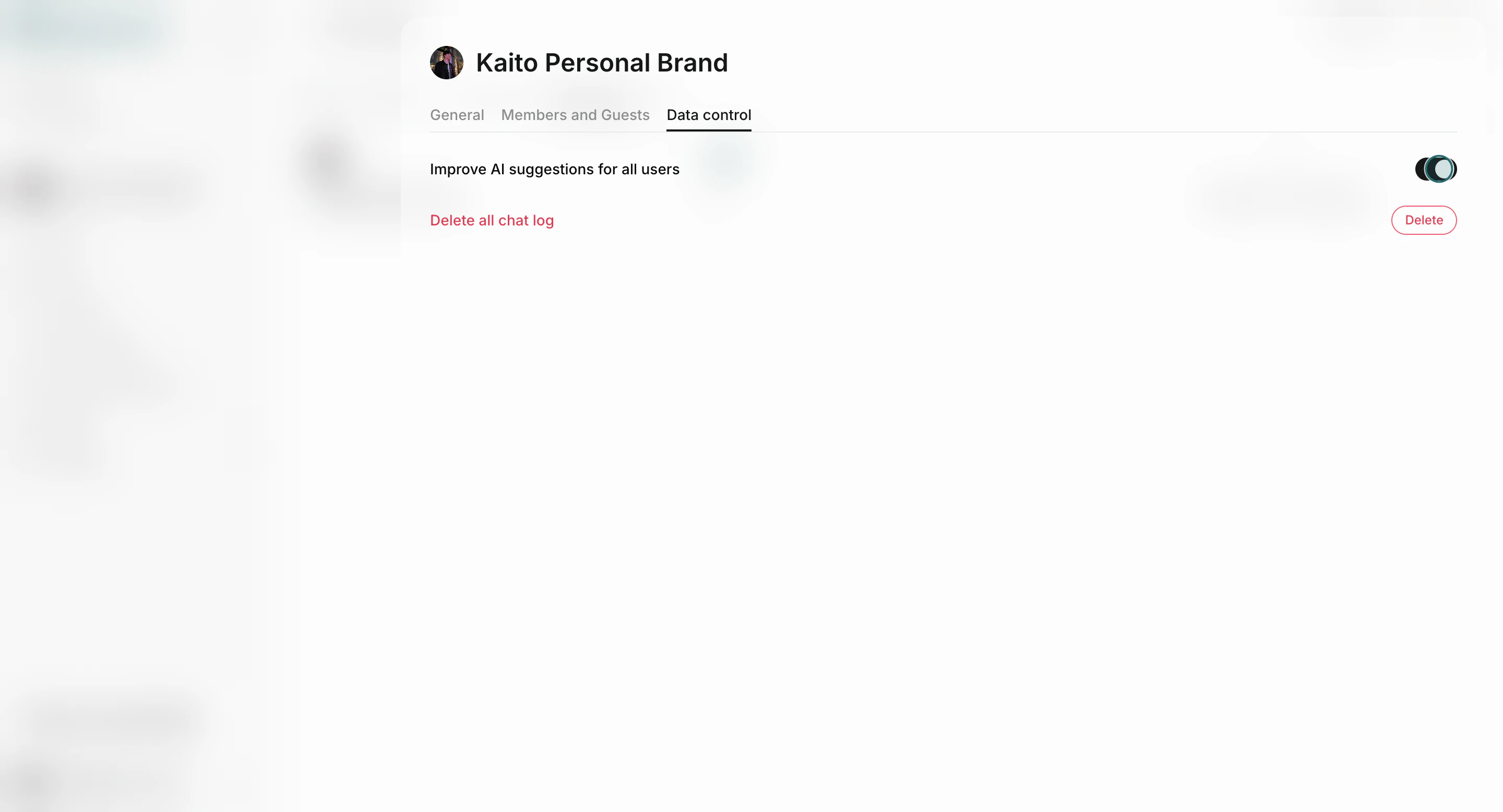 Improve AI suggestions toggle