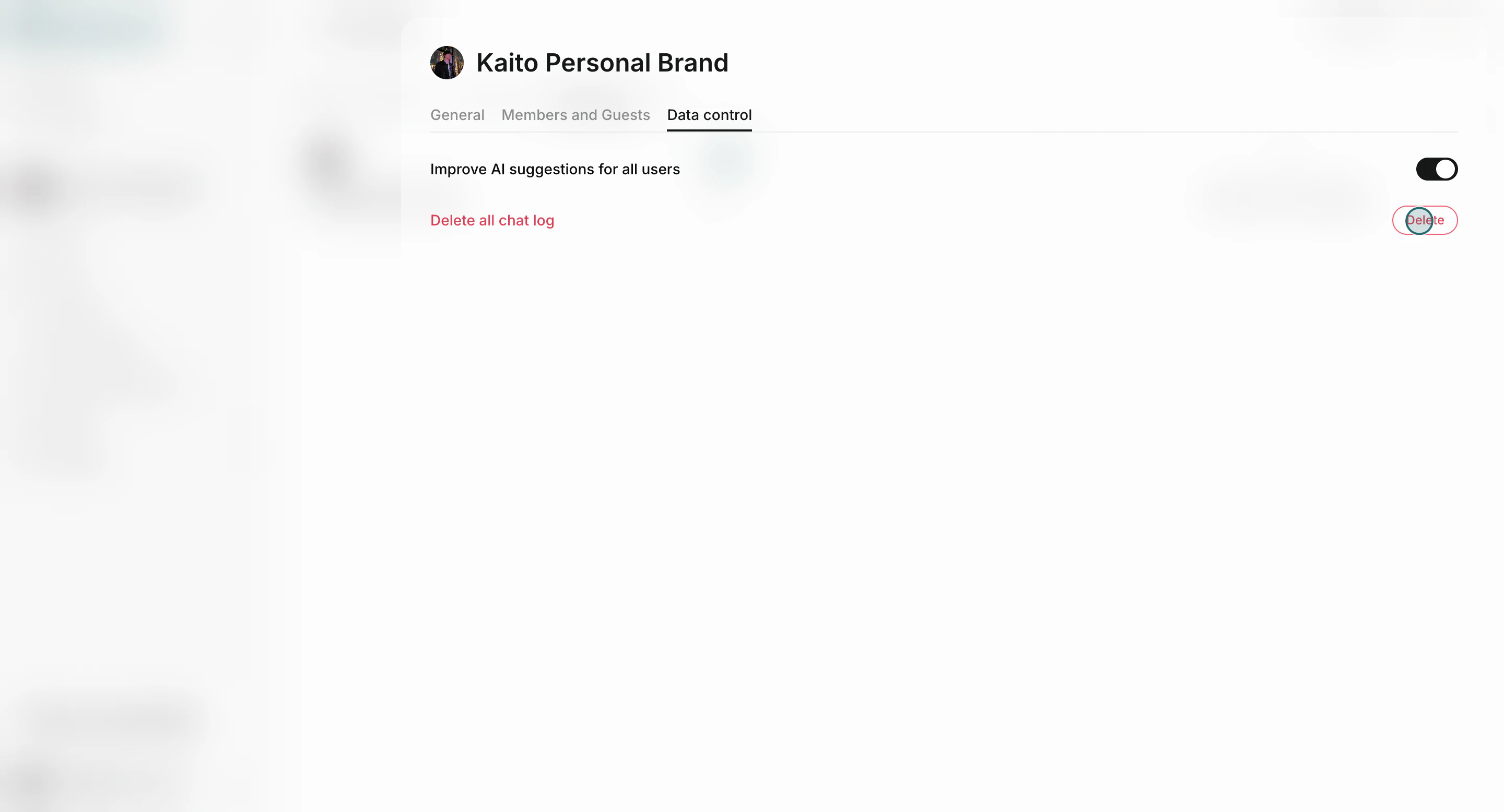 Delete all workspace chat logs