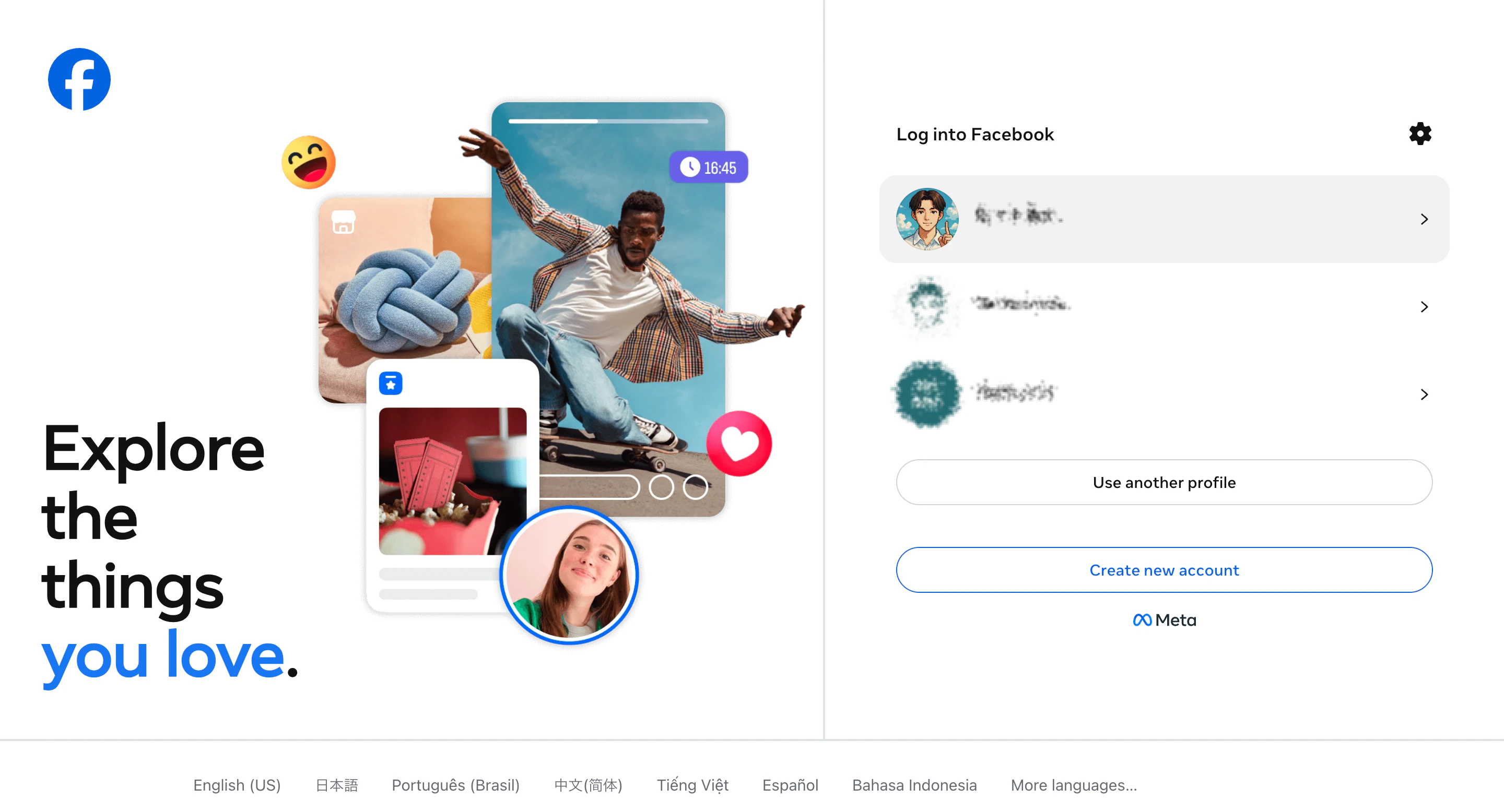 Choose Facebook account during authorization