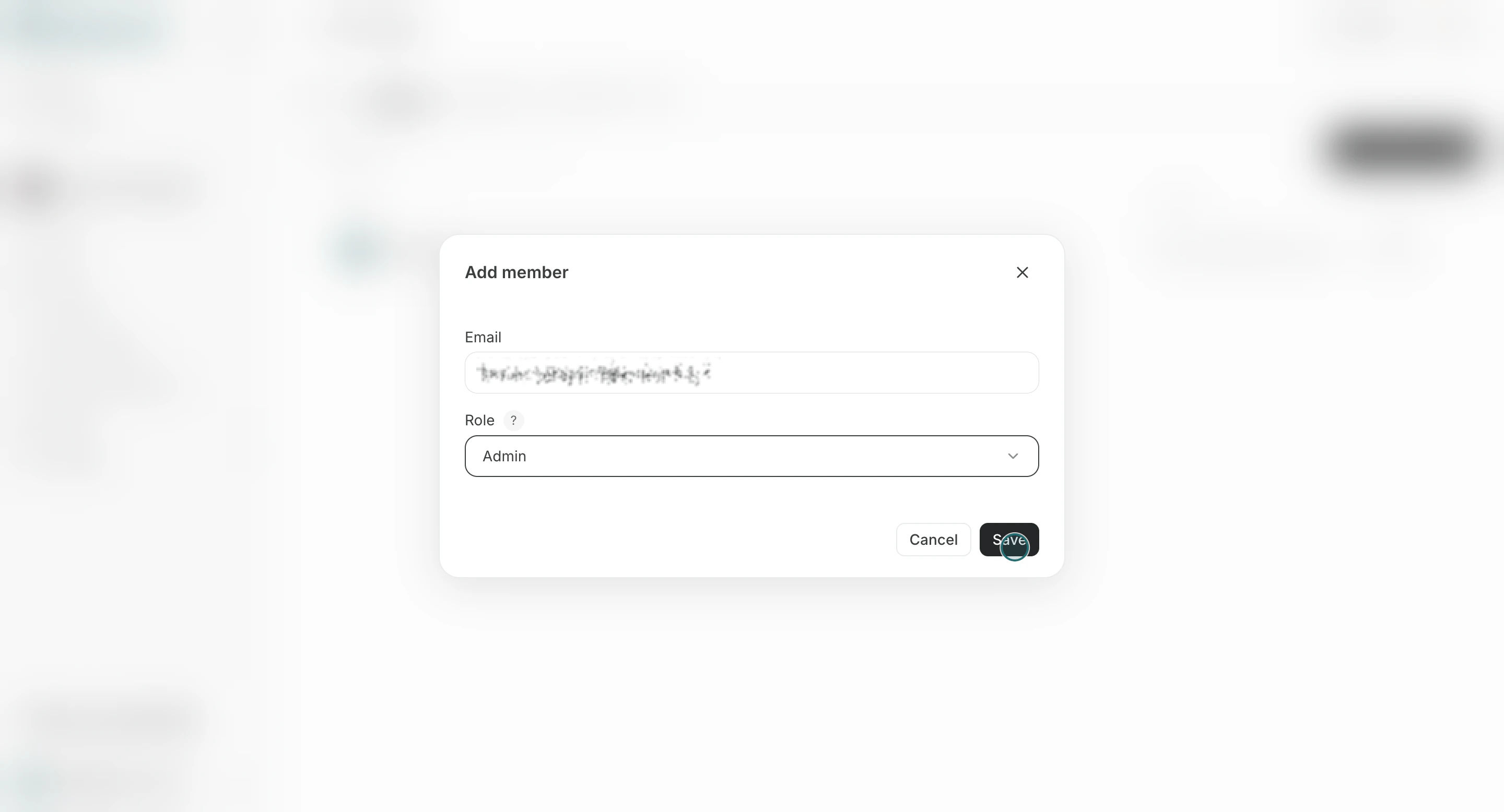 Save team member invitation