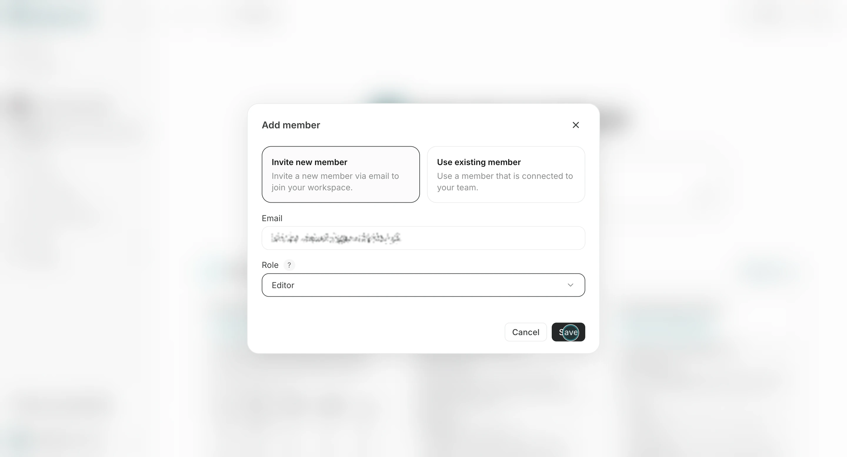 Save workspace member invitation