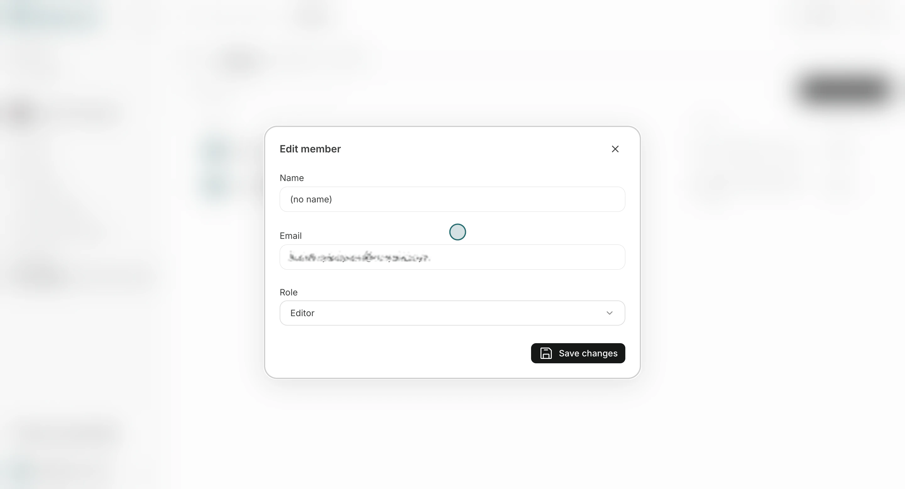 Change role for a selected workspace member