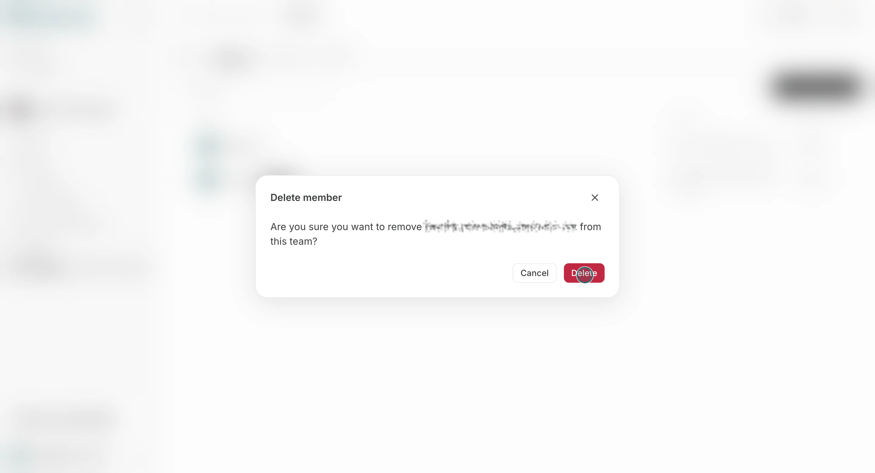 Confirm workspace member removal