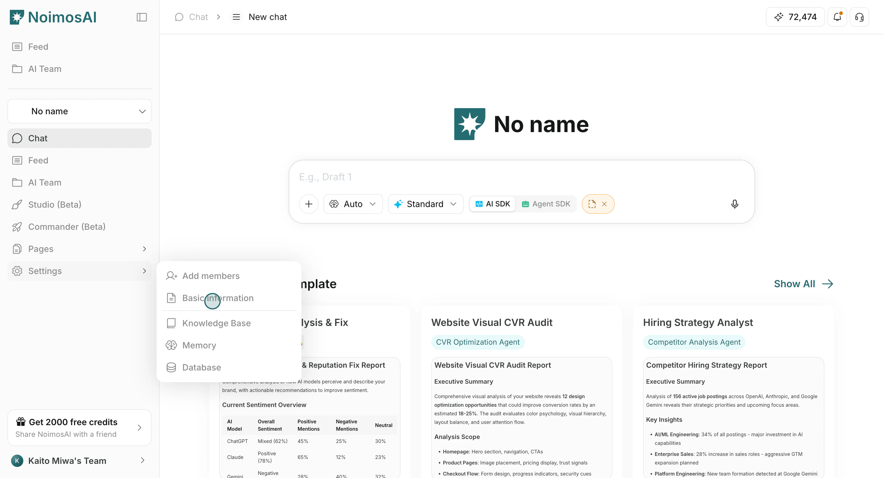 Open Basic Information in workspace settings