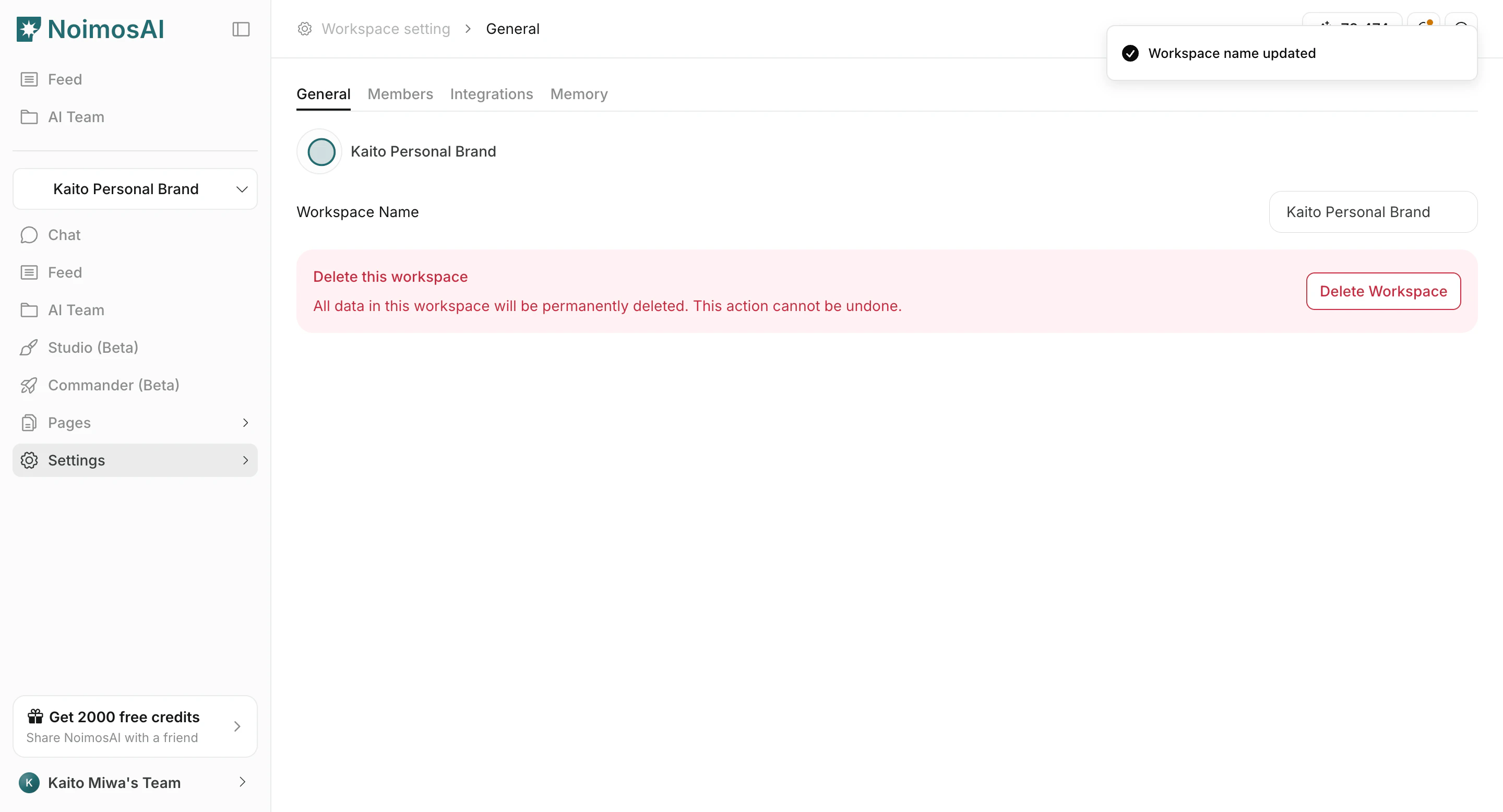 Upload or replace workspace profile image