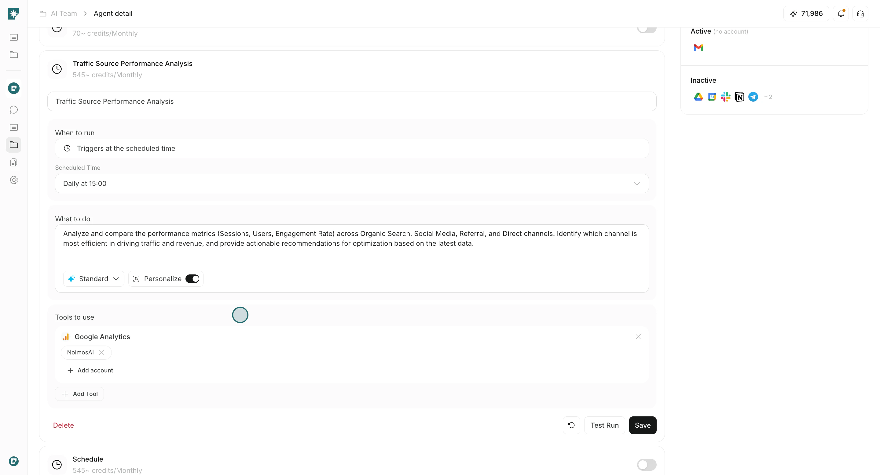 Edit created trigger details in AI Team