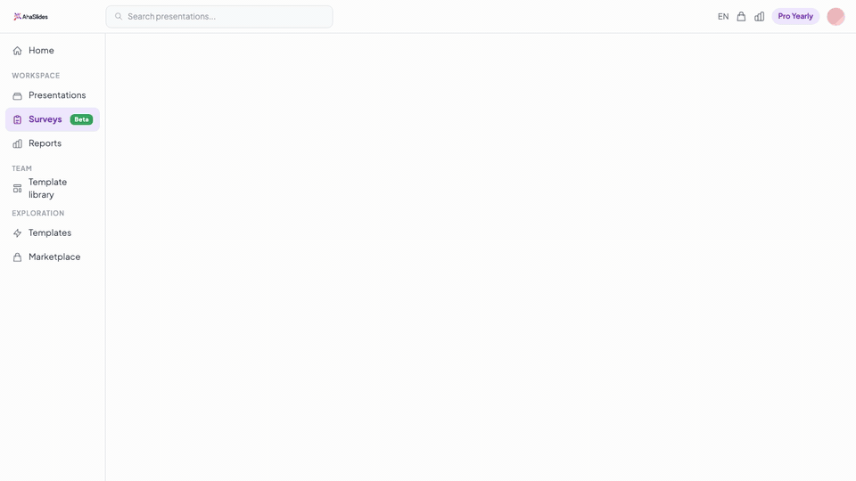 Reviewing the Survey results on AhaSlides — question-by-question response breakdown