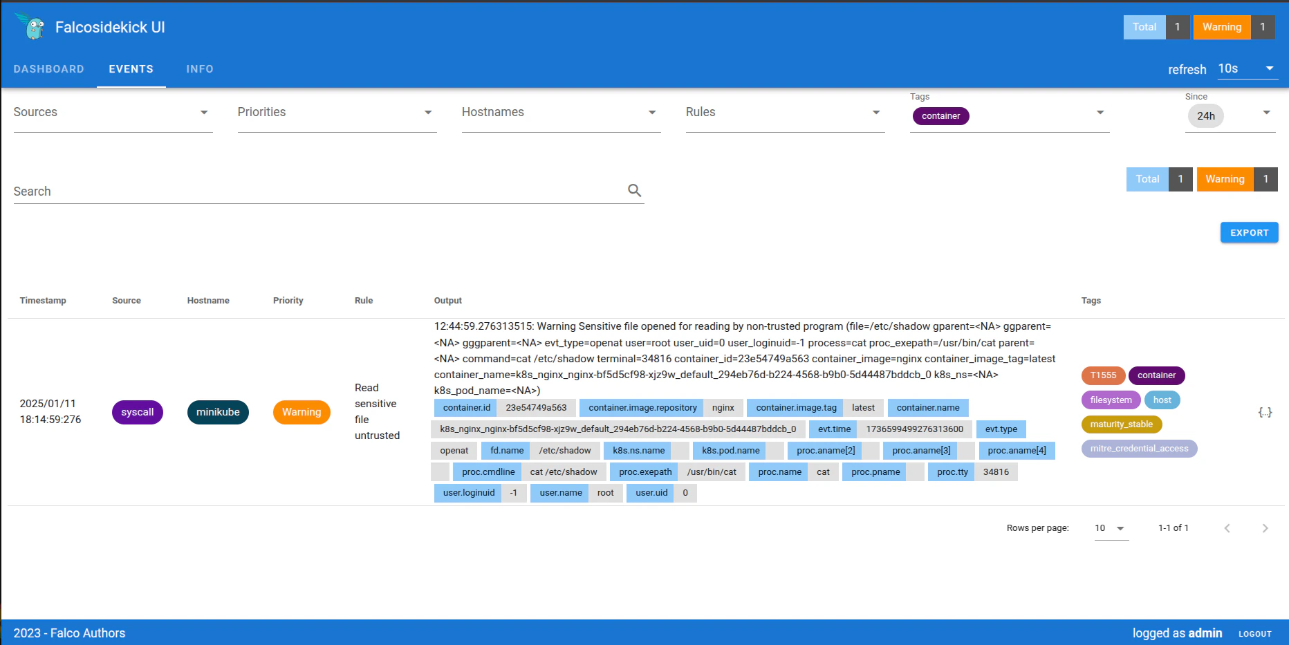Falco Runtime Security Monitoring
