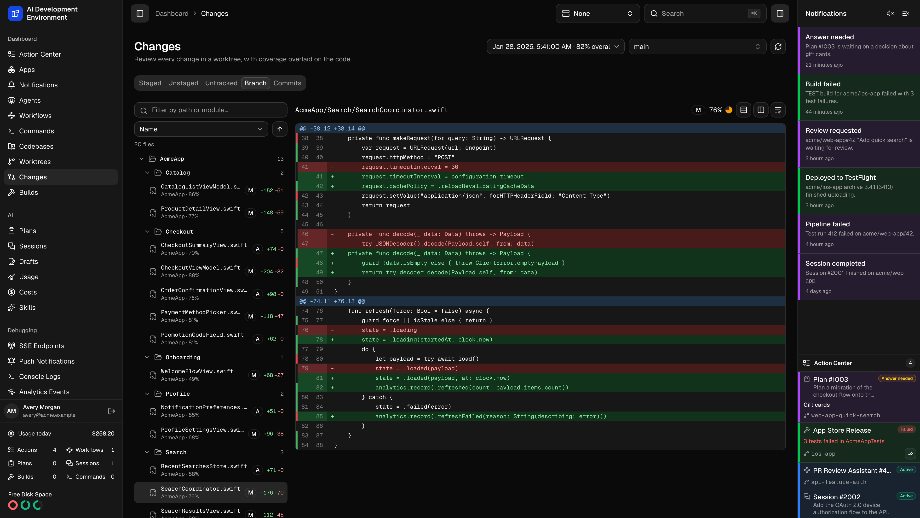 Changes in dark theme