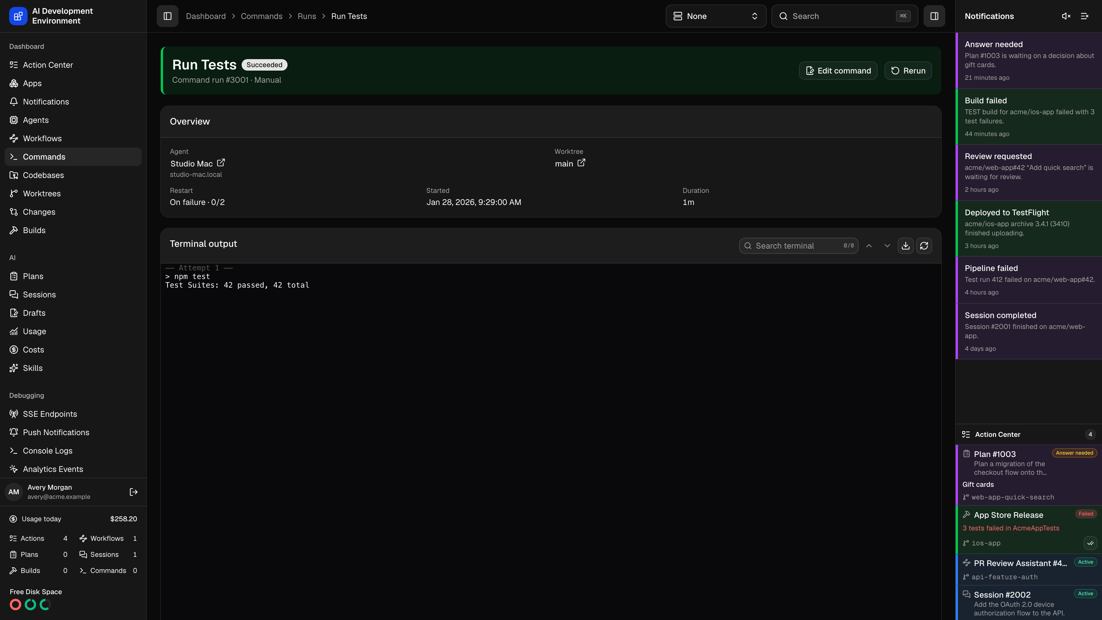 Command run in dark theme