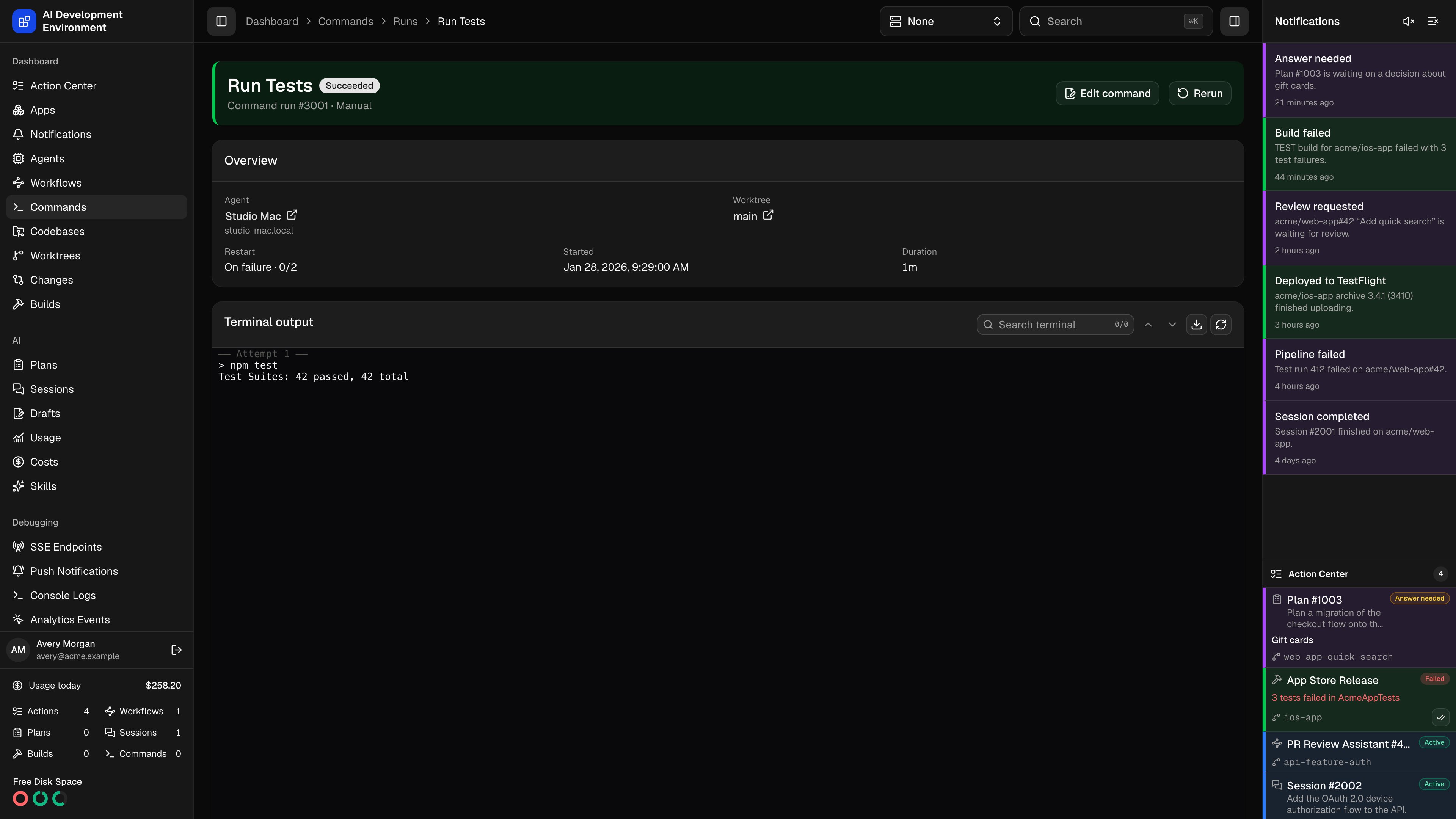 Command run in dark theme