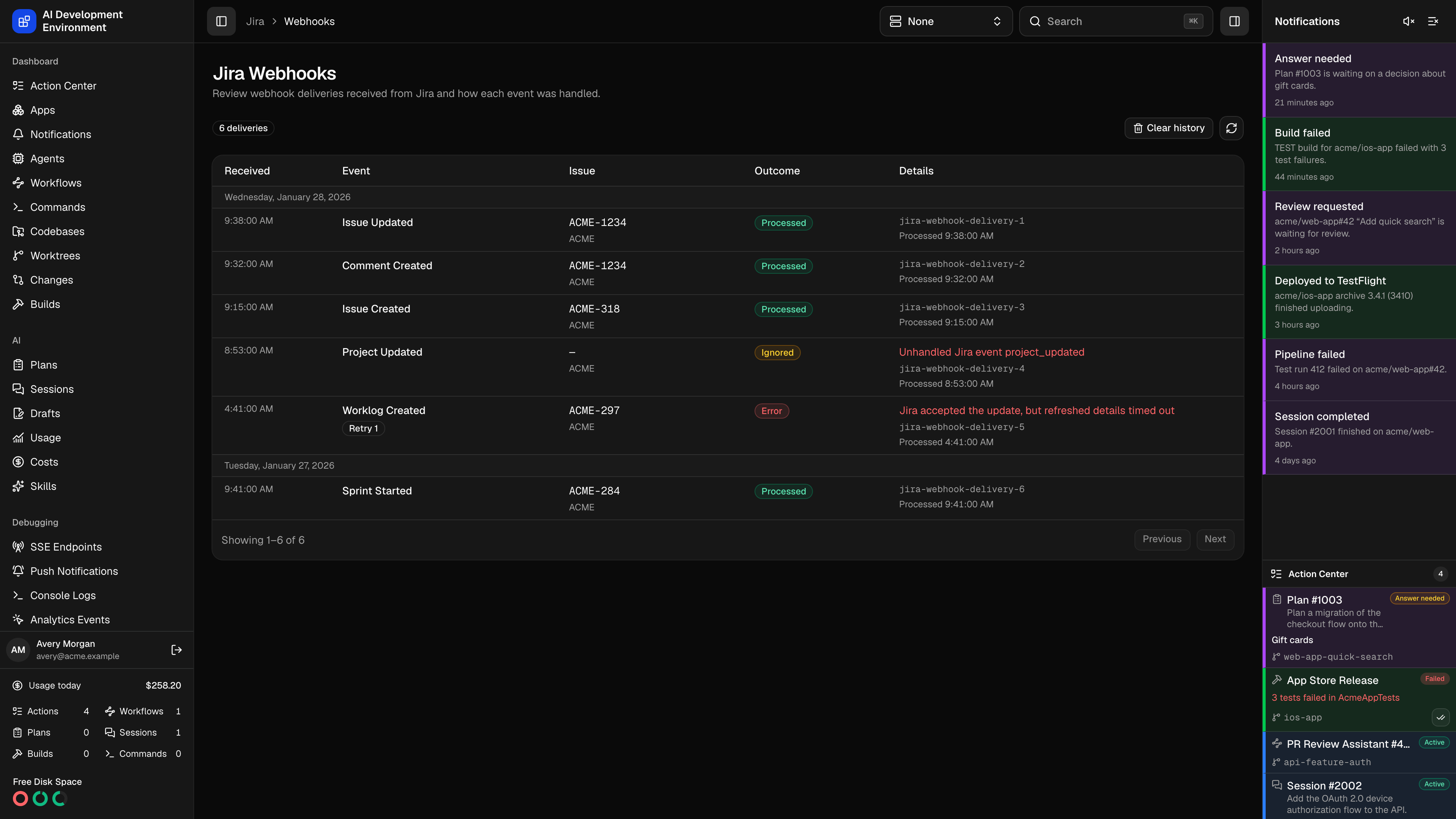 Jira Webhooks in dark theme
