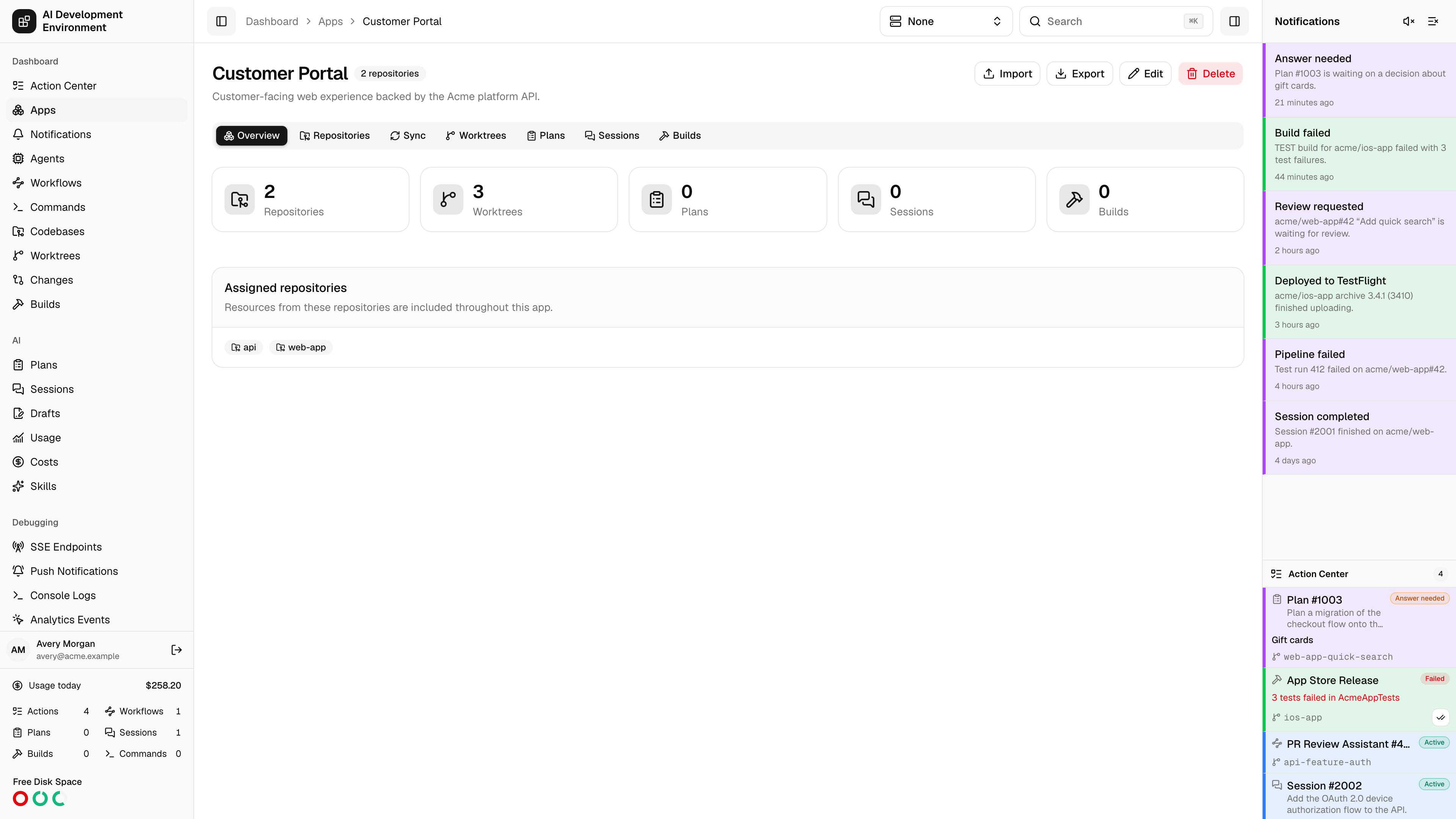 App details in light theme