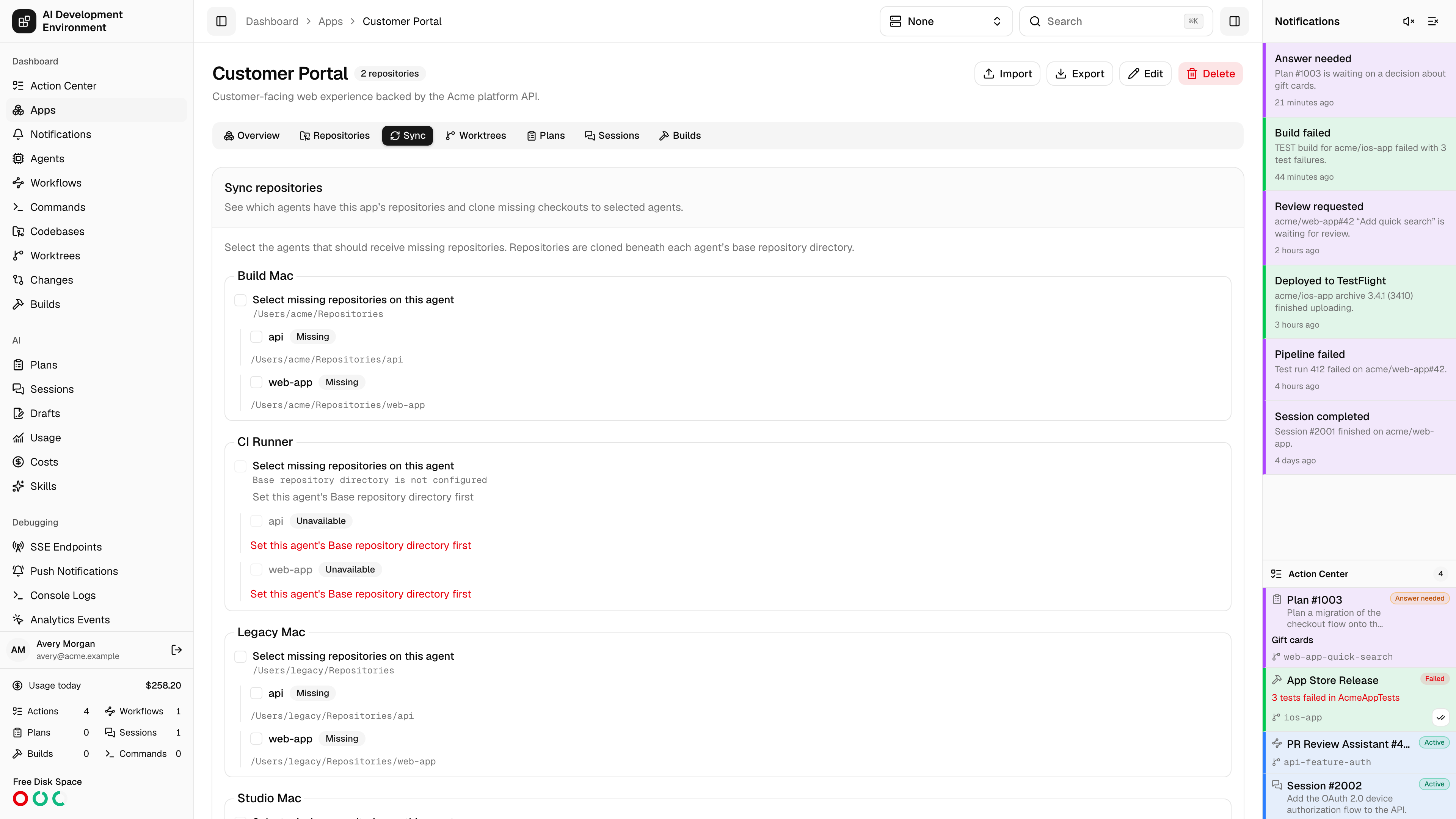 App repository Sync in light theme