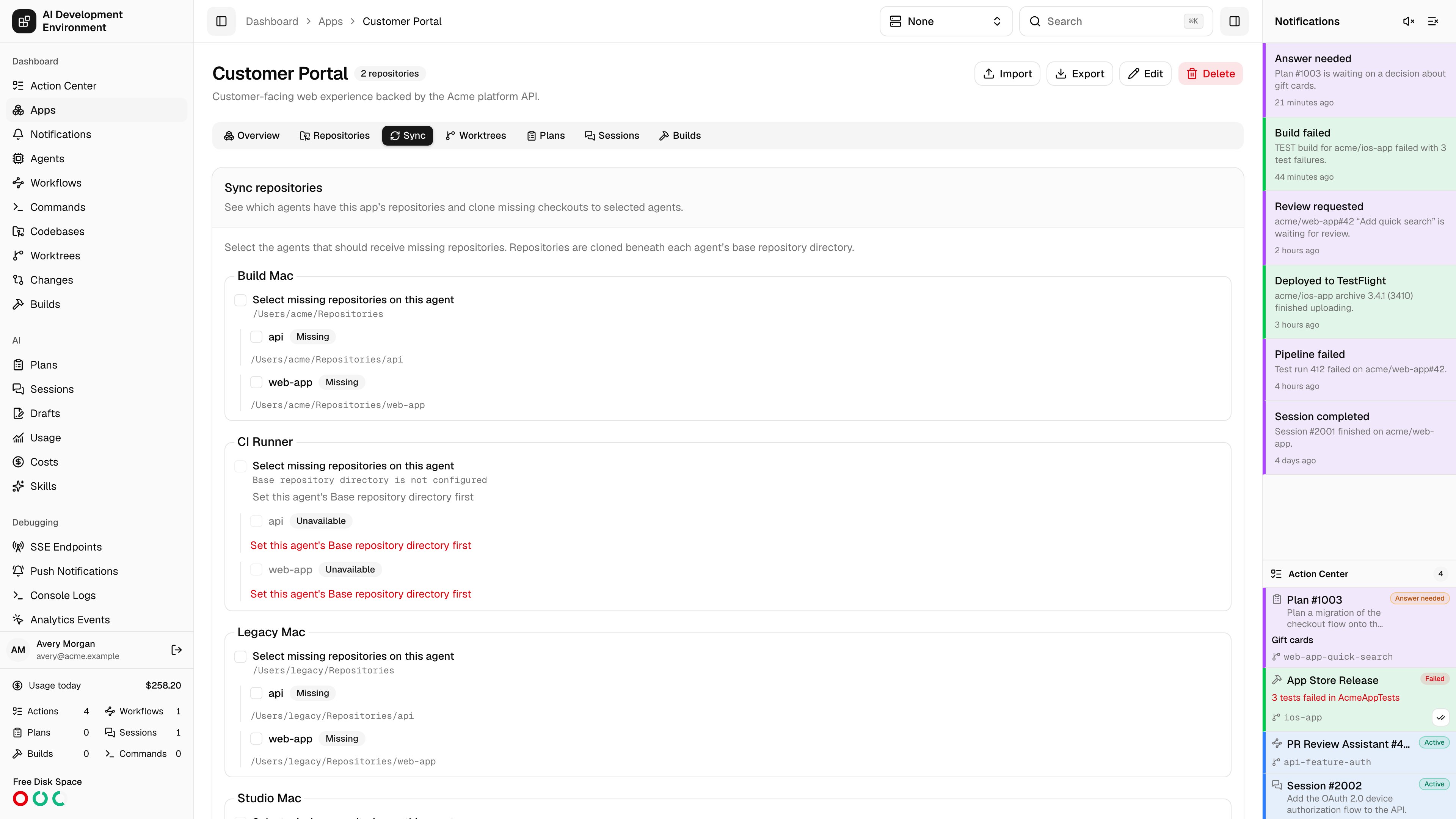 App repository Sync in light theme