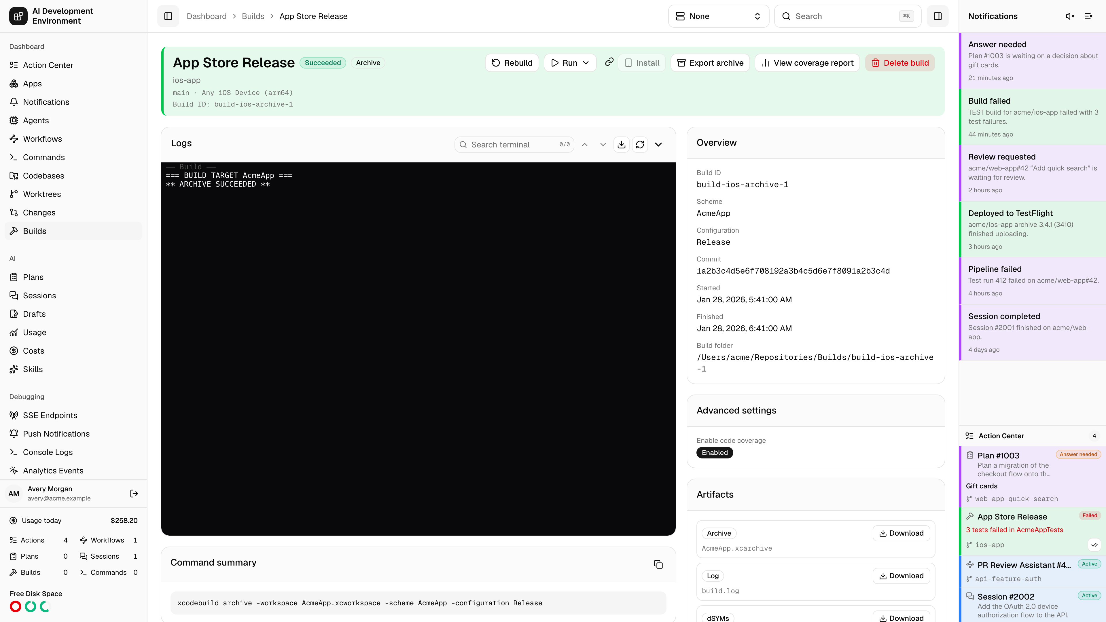 Build details in light theme
