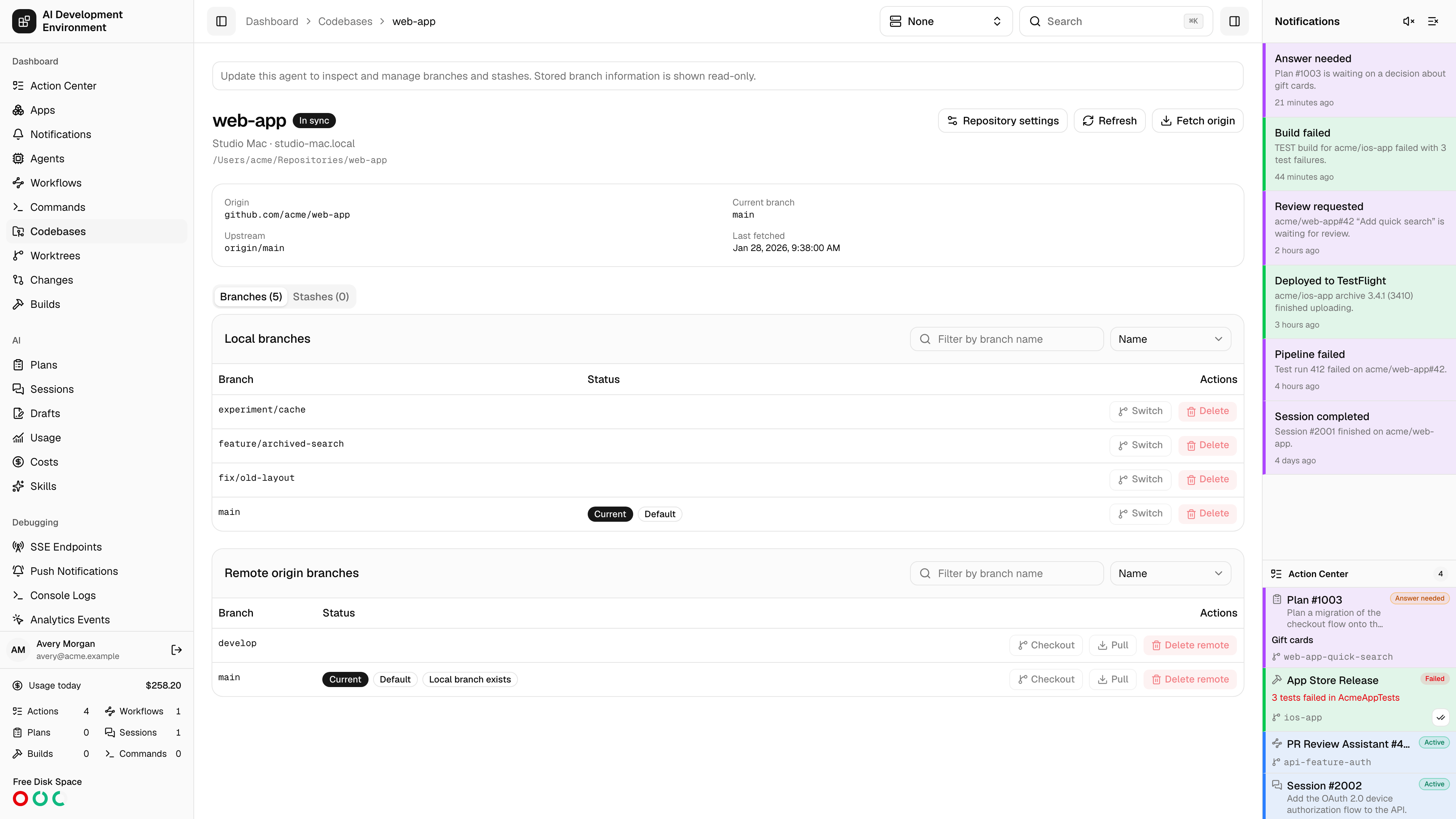 Codebase details in light theme