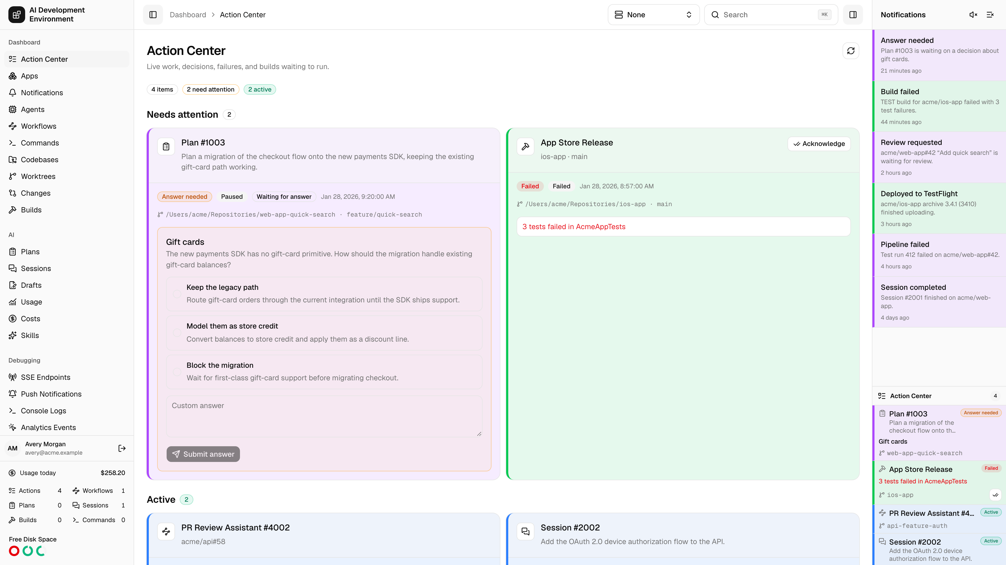Action Center in light theme