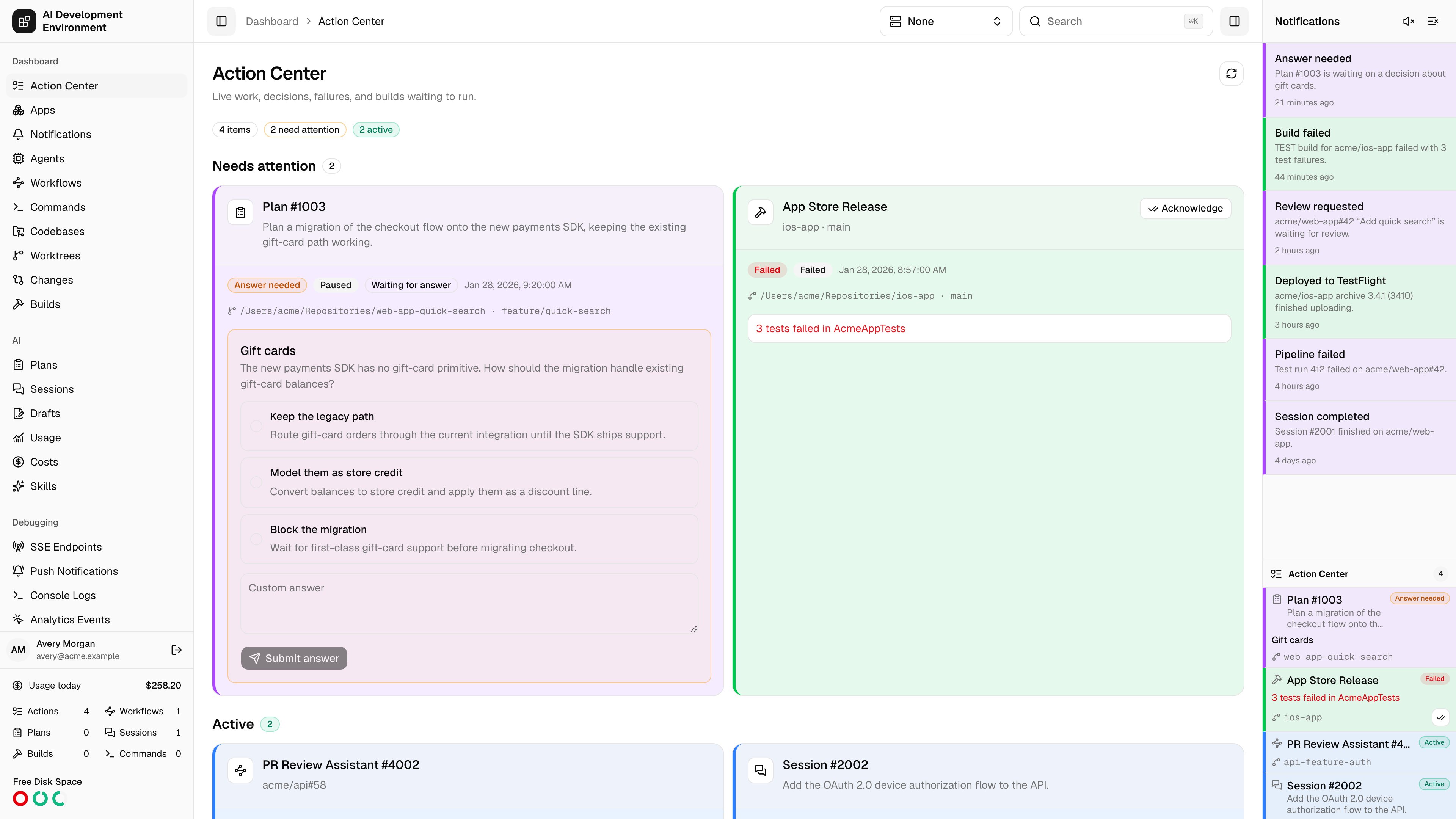 Action Center in light theme