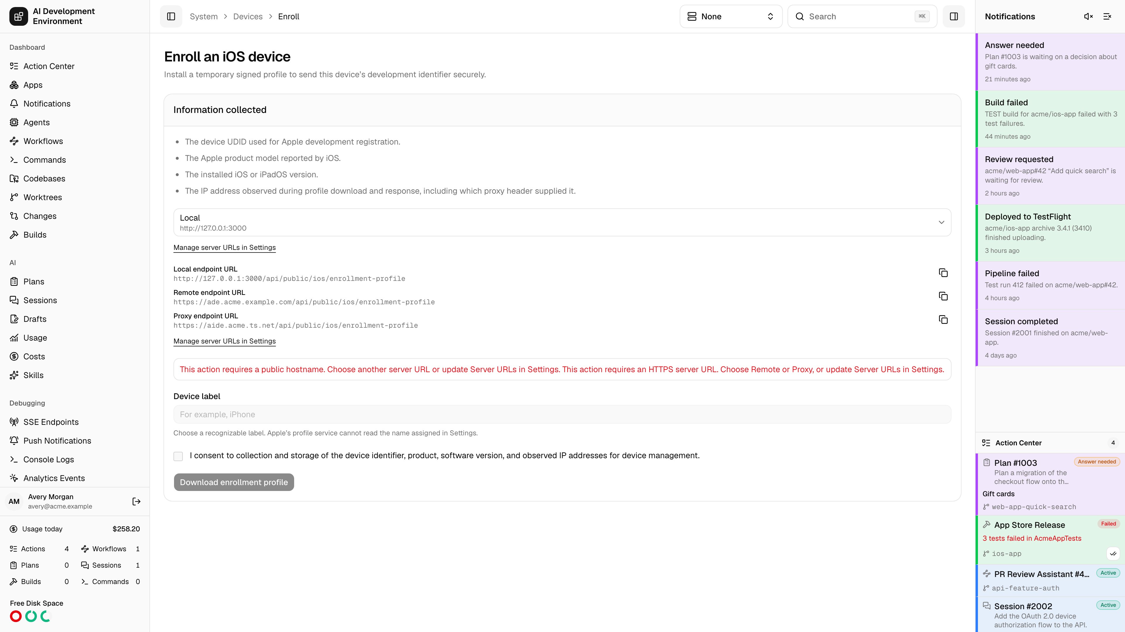 Enroll device in light theme