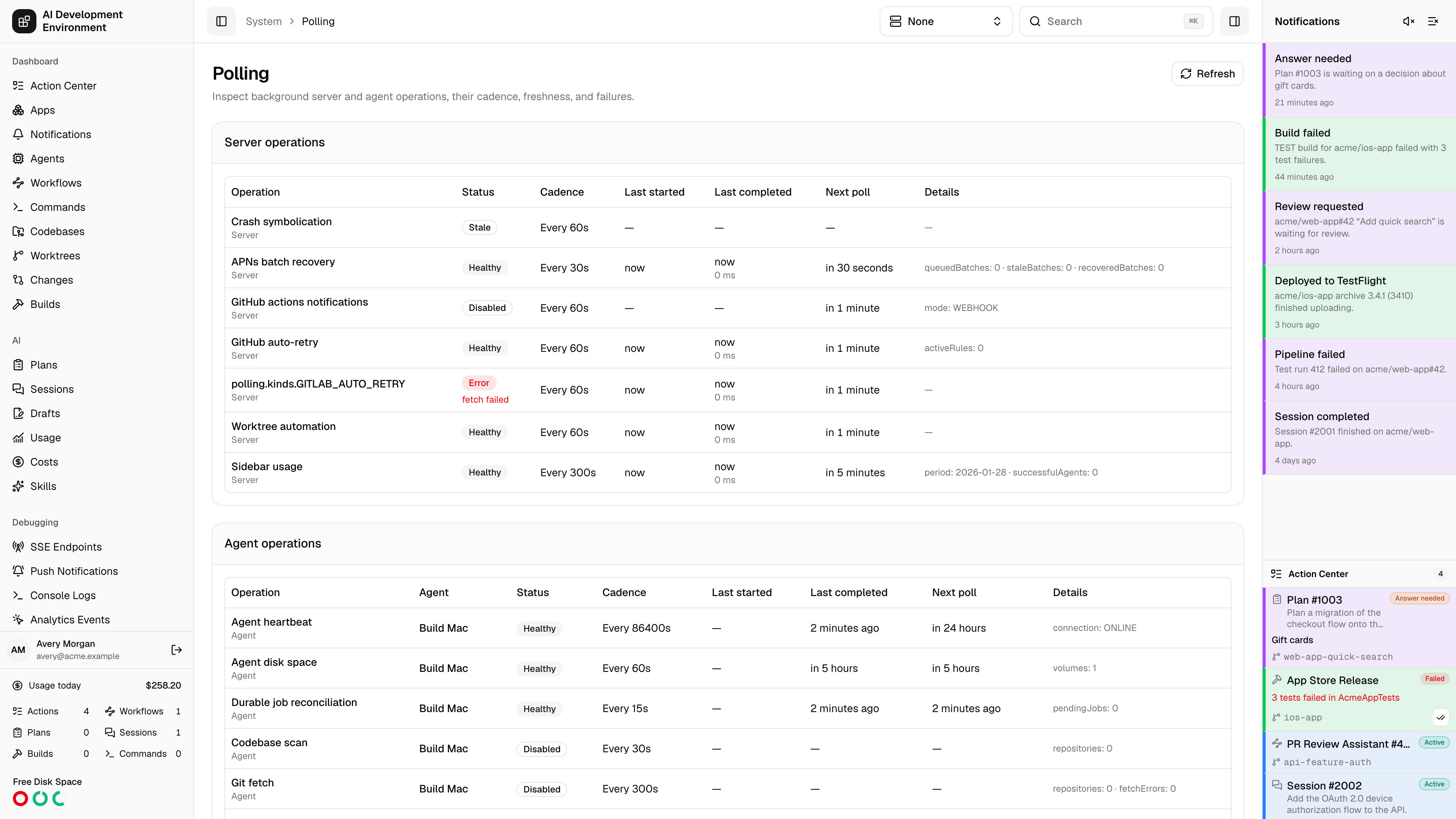 Polling page in light theme