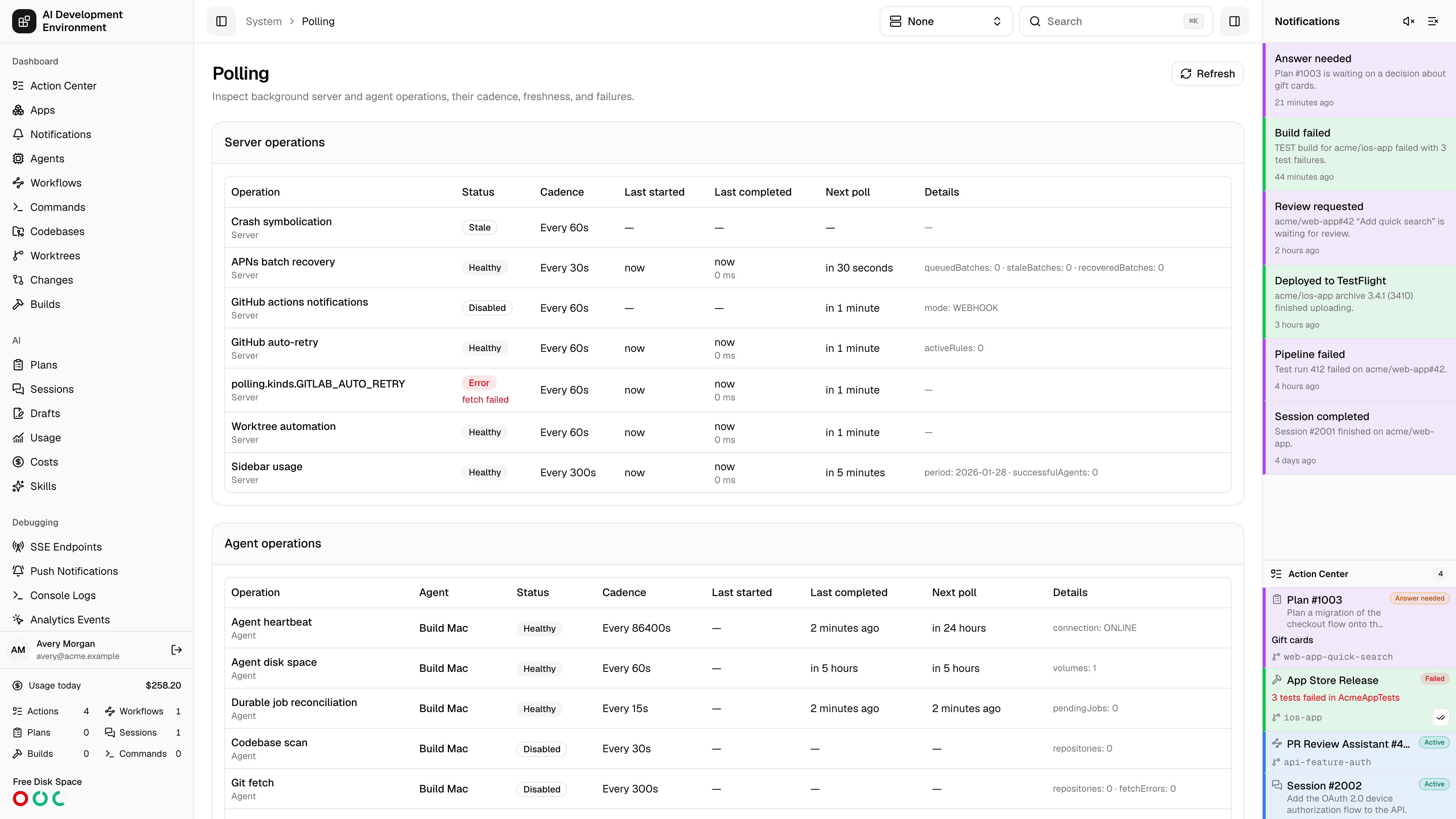 Polling page in light theme