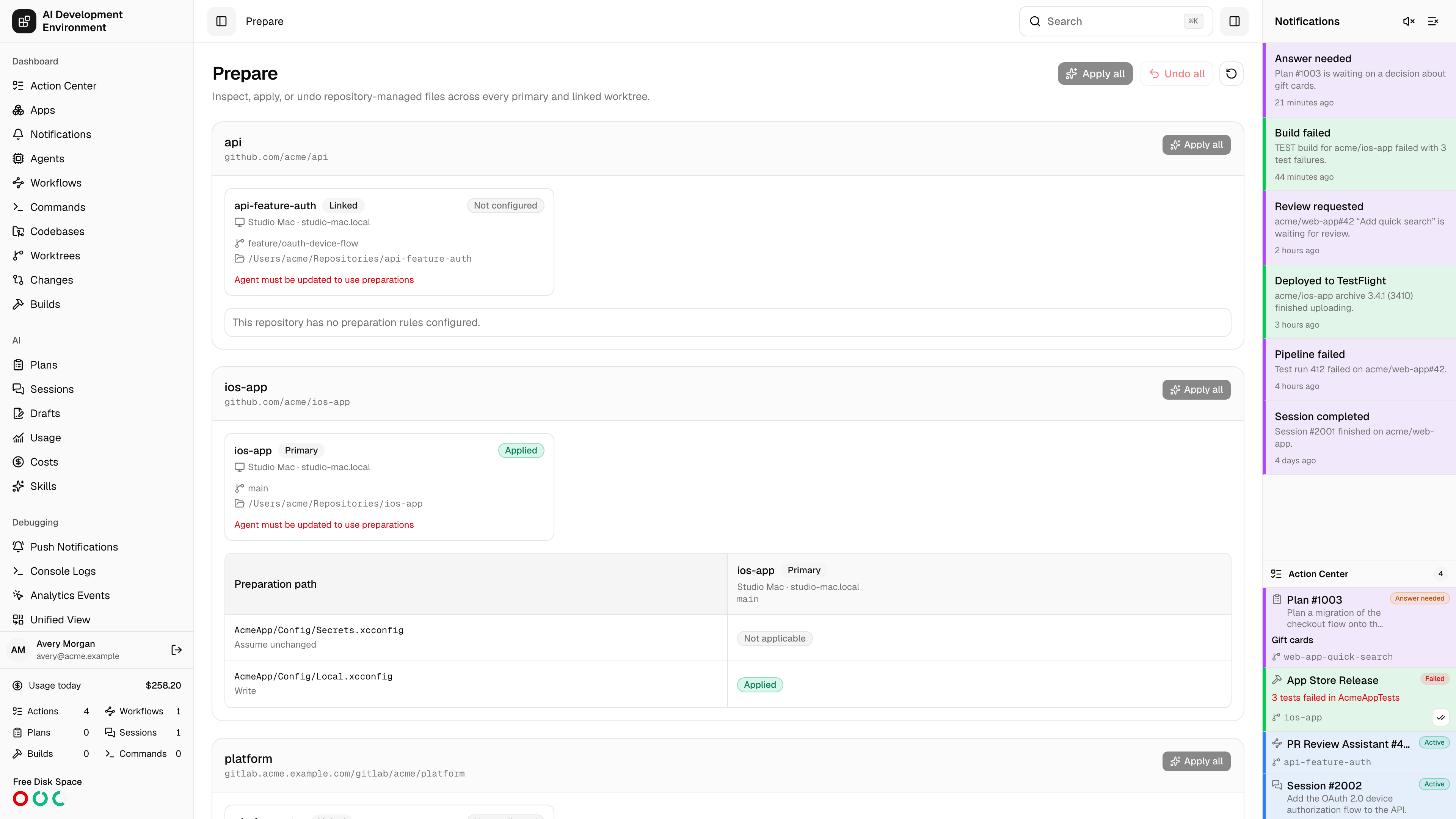 Prepare page in light theme