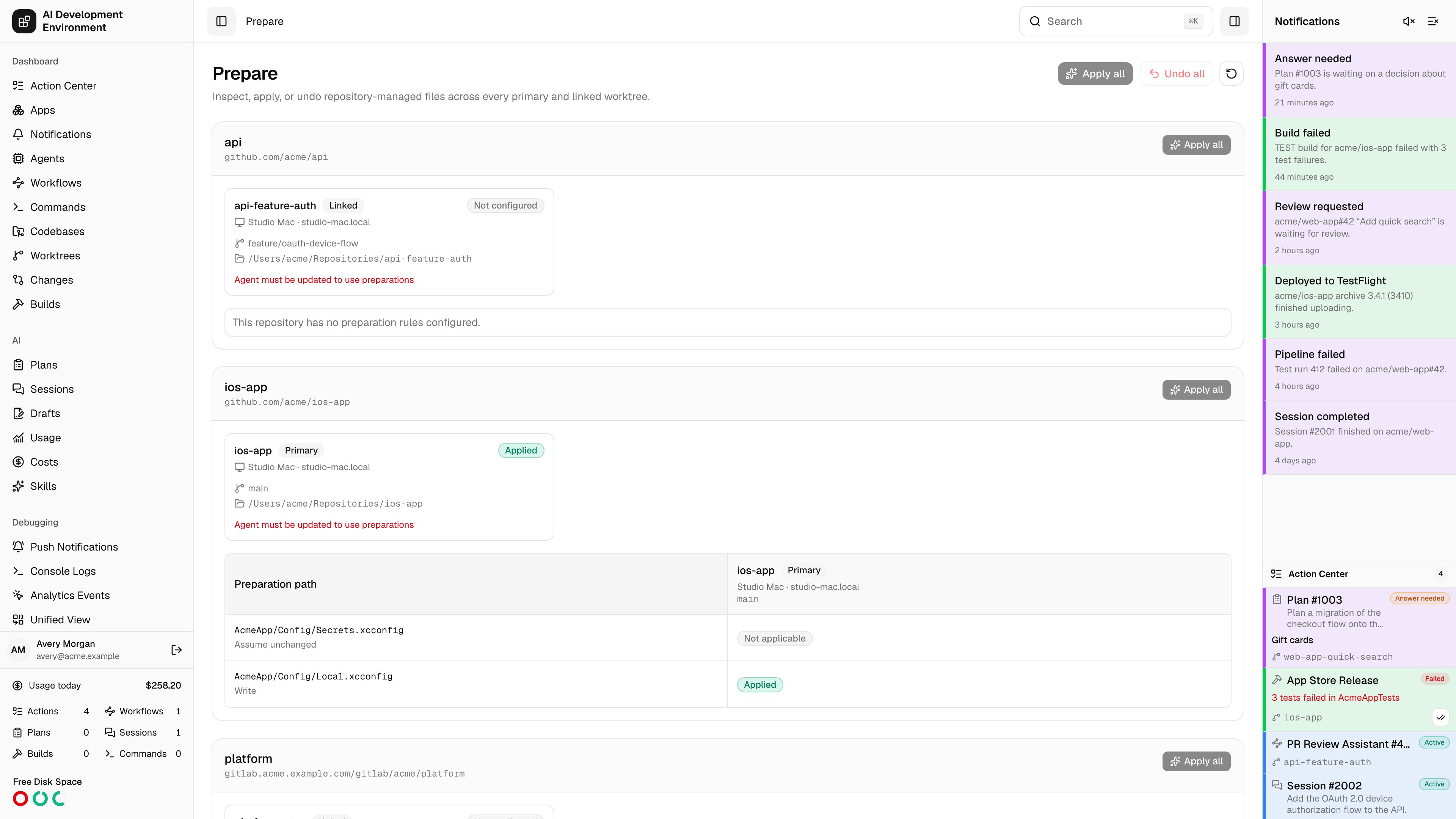 Prepare page in light theme