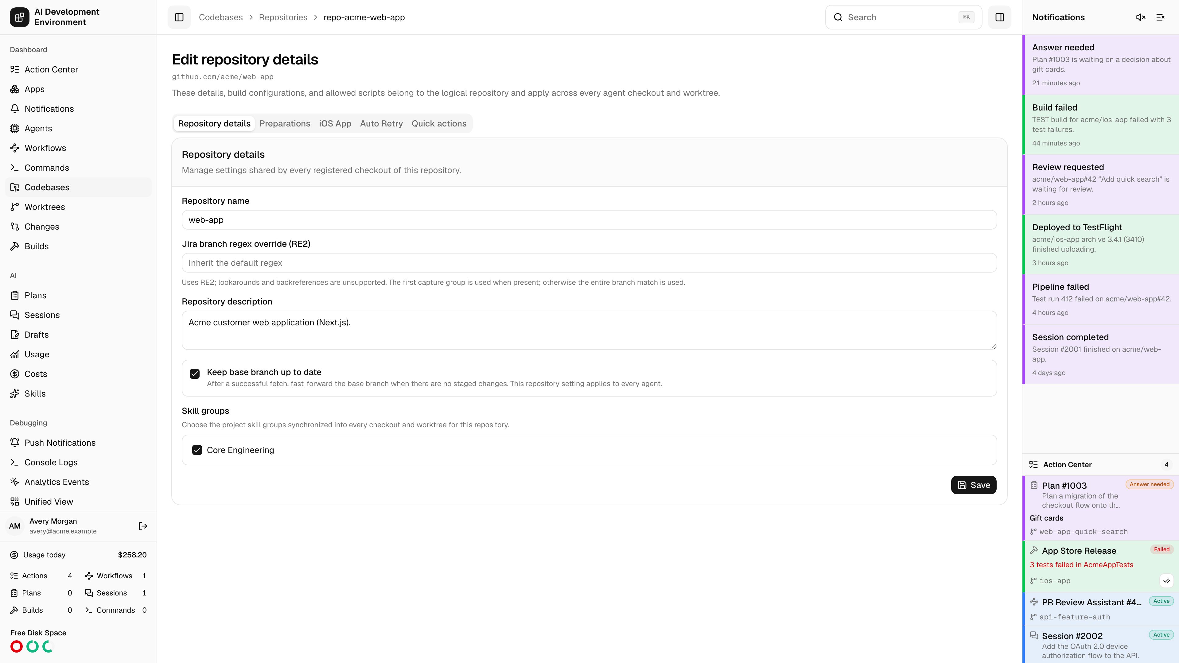 Repository details in light theme