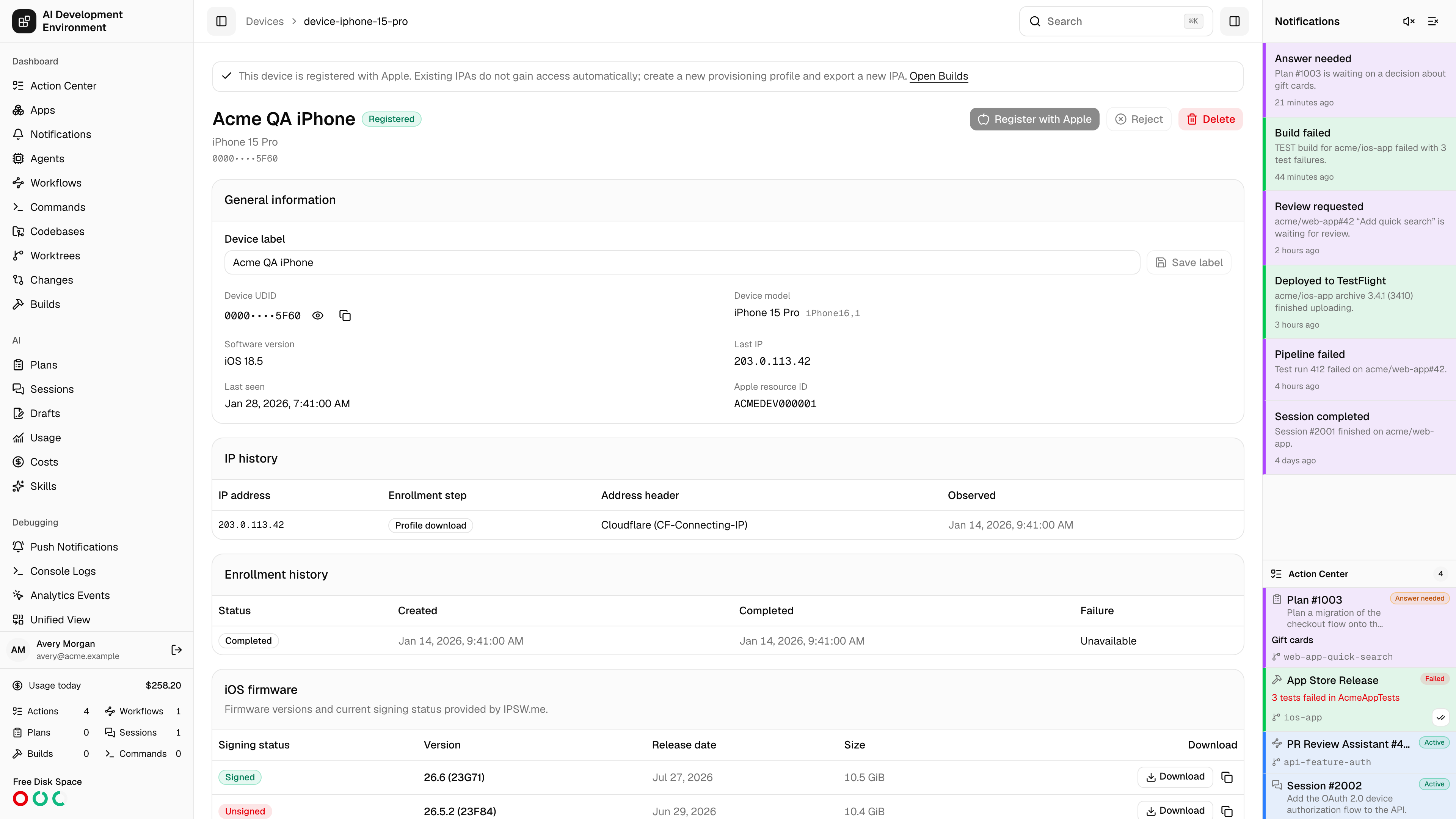 Device details in light theme