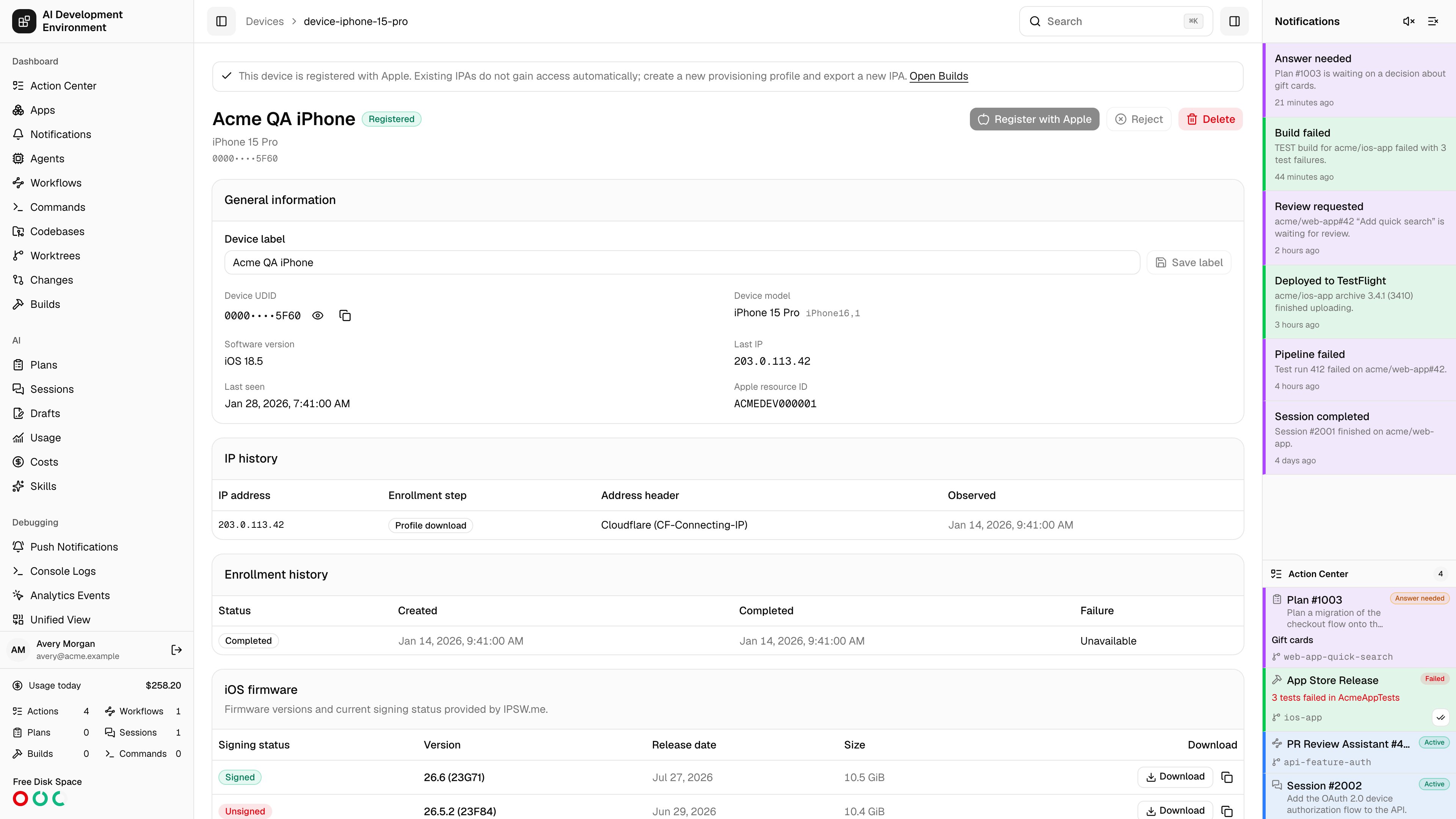 Device details in light theme