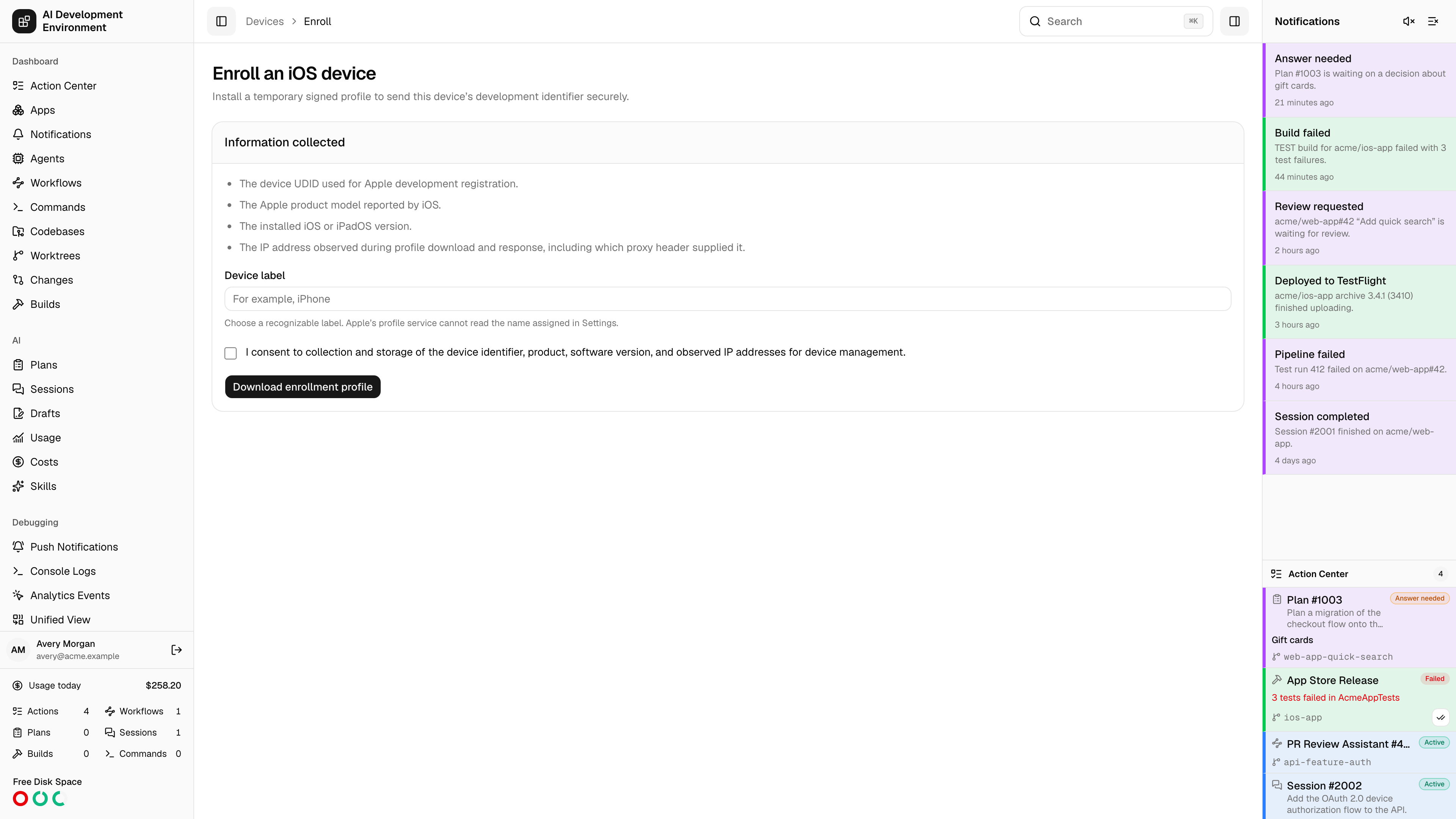 Enroll device in light theme