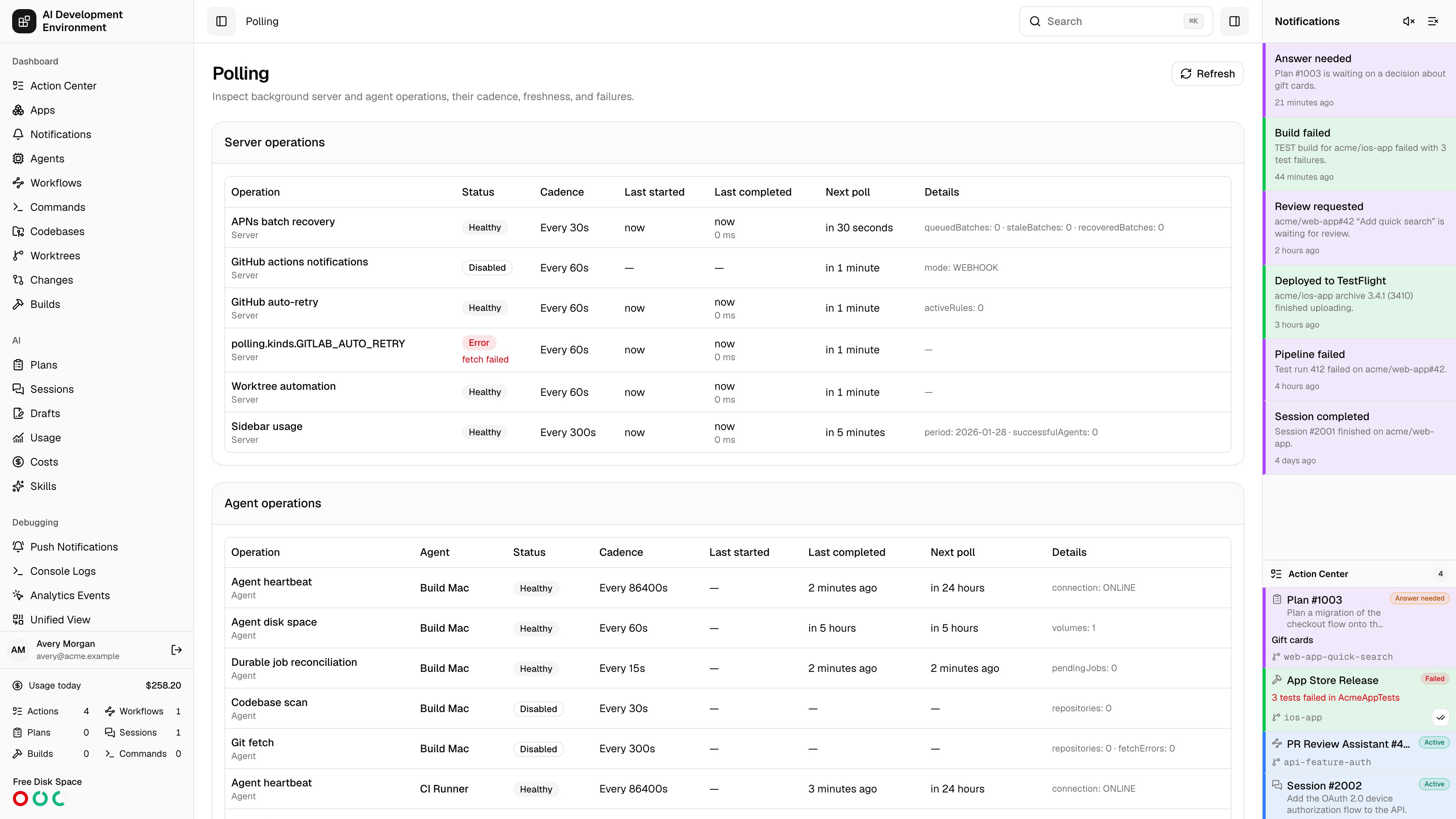 Polling page in light theme