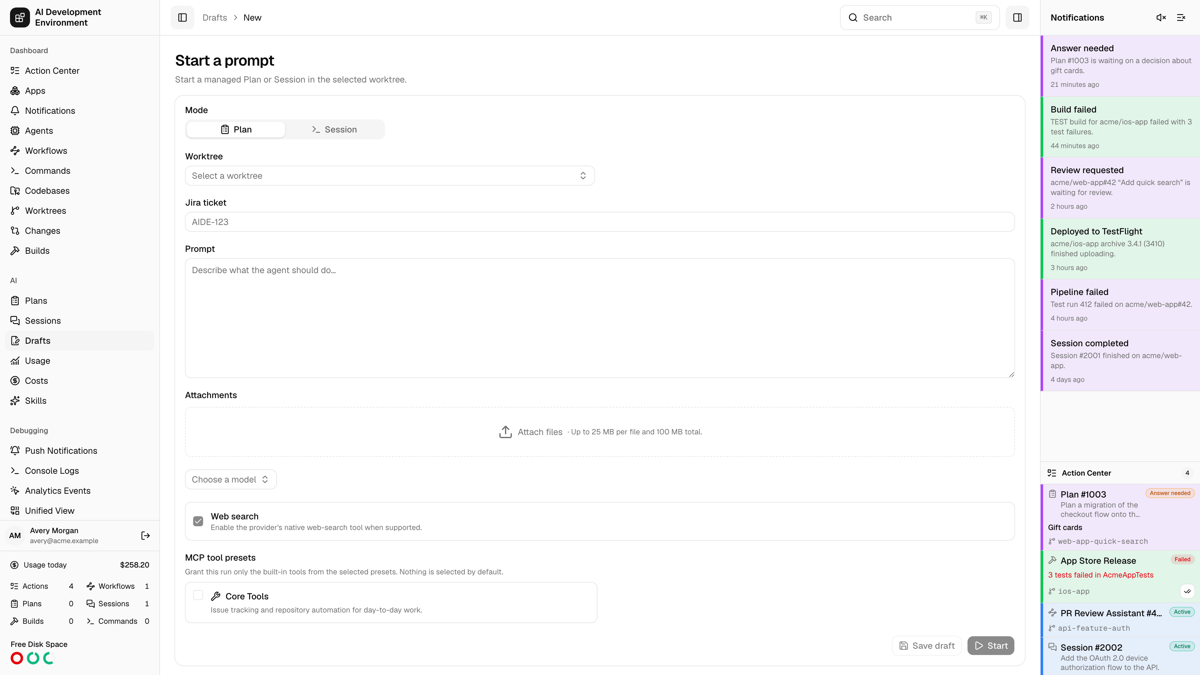 New run in light theme