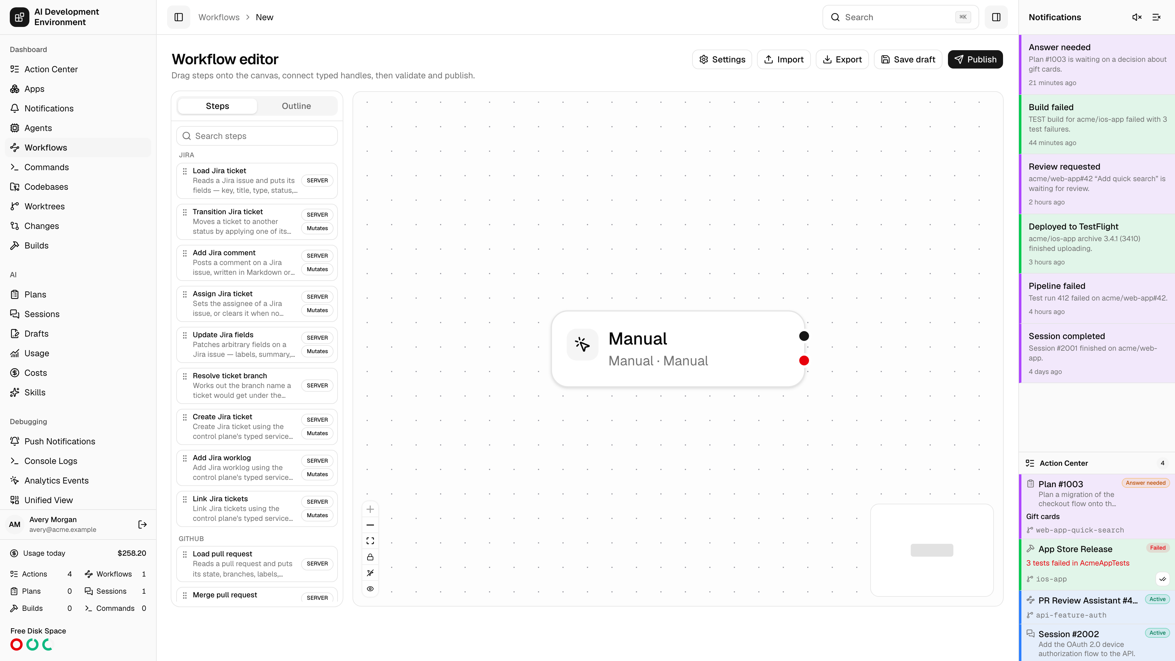 New workflow in light theme