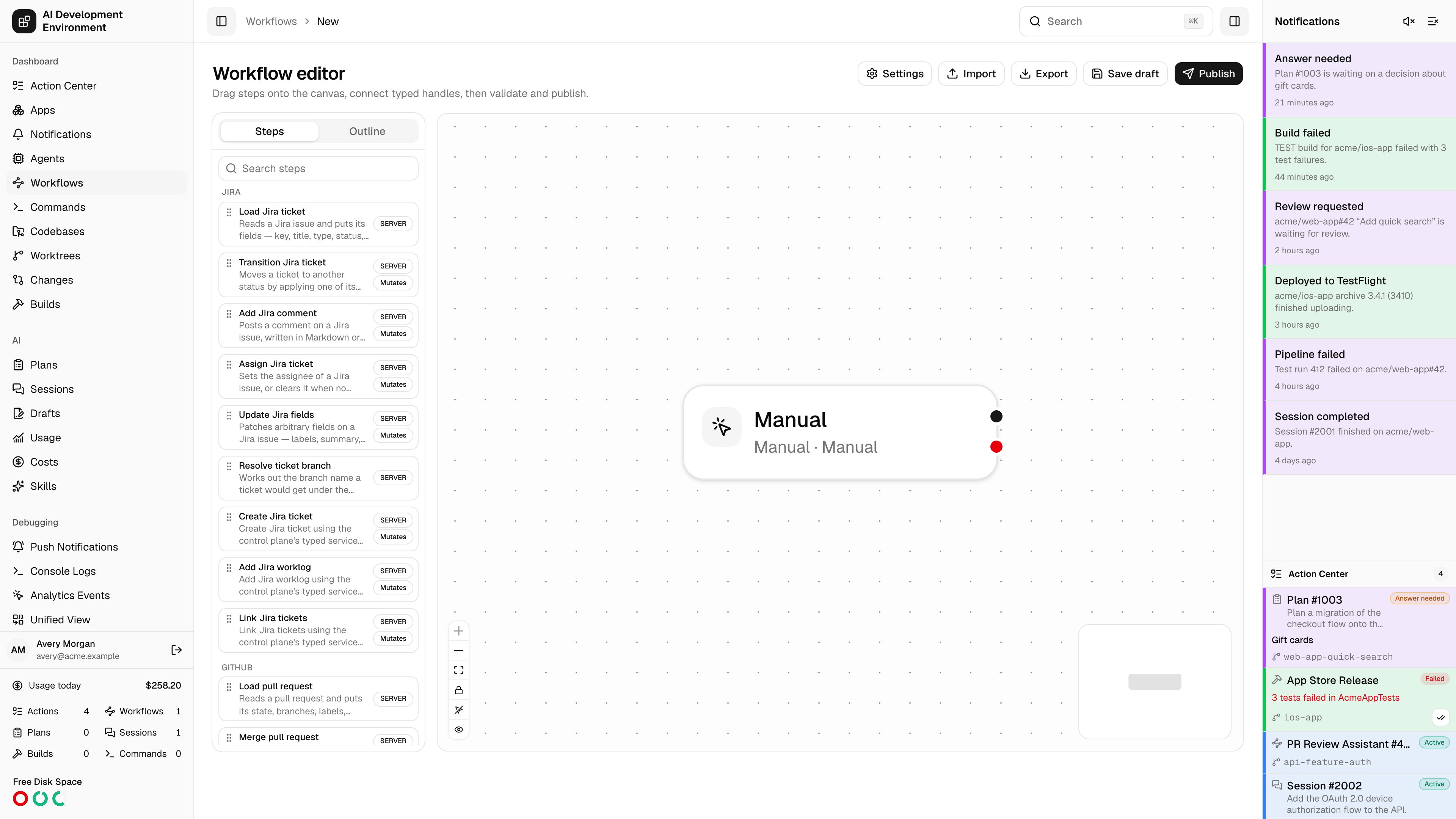 New workflow in light theme