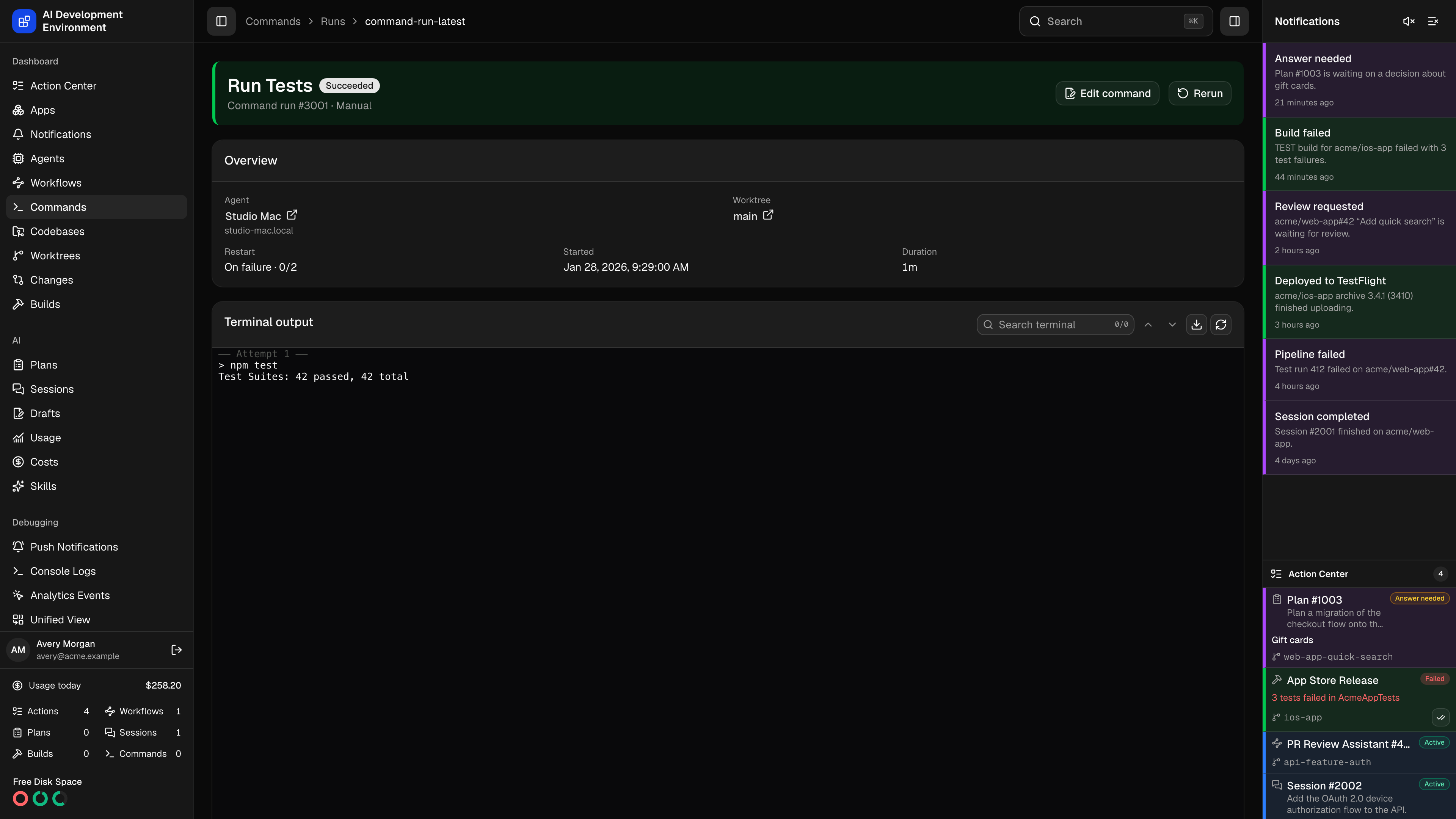Command run in dark theme