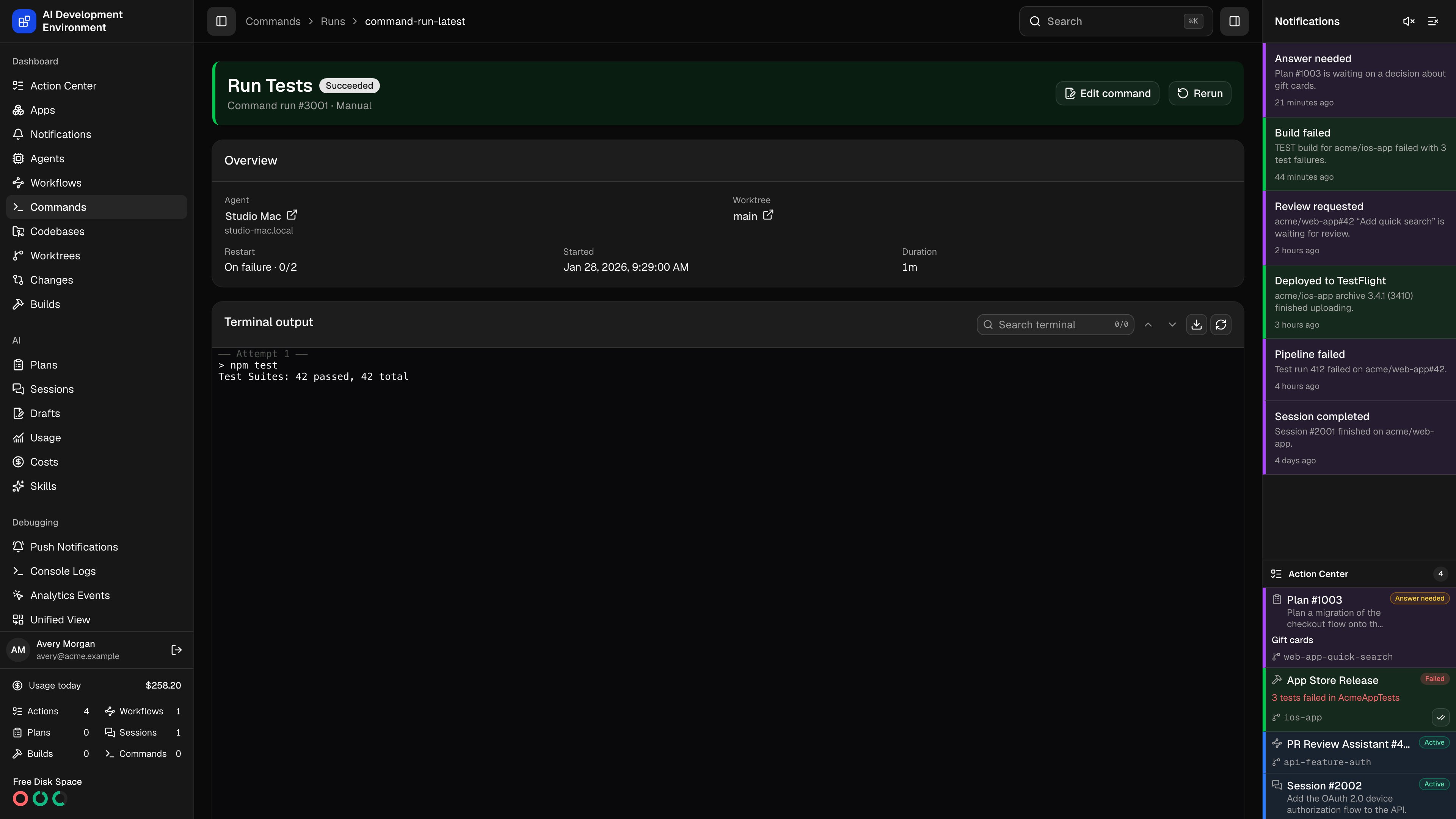 Command run in dark theme