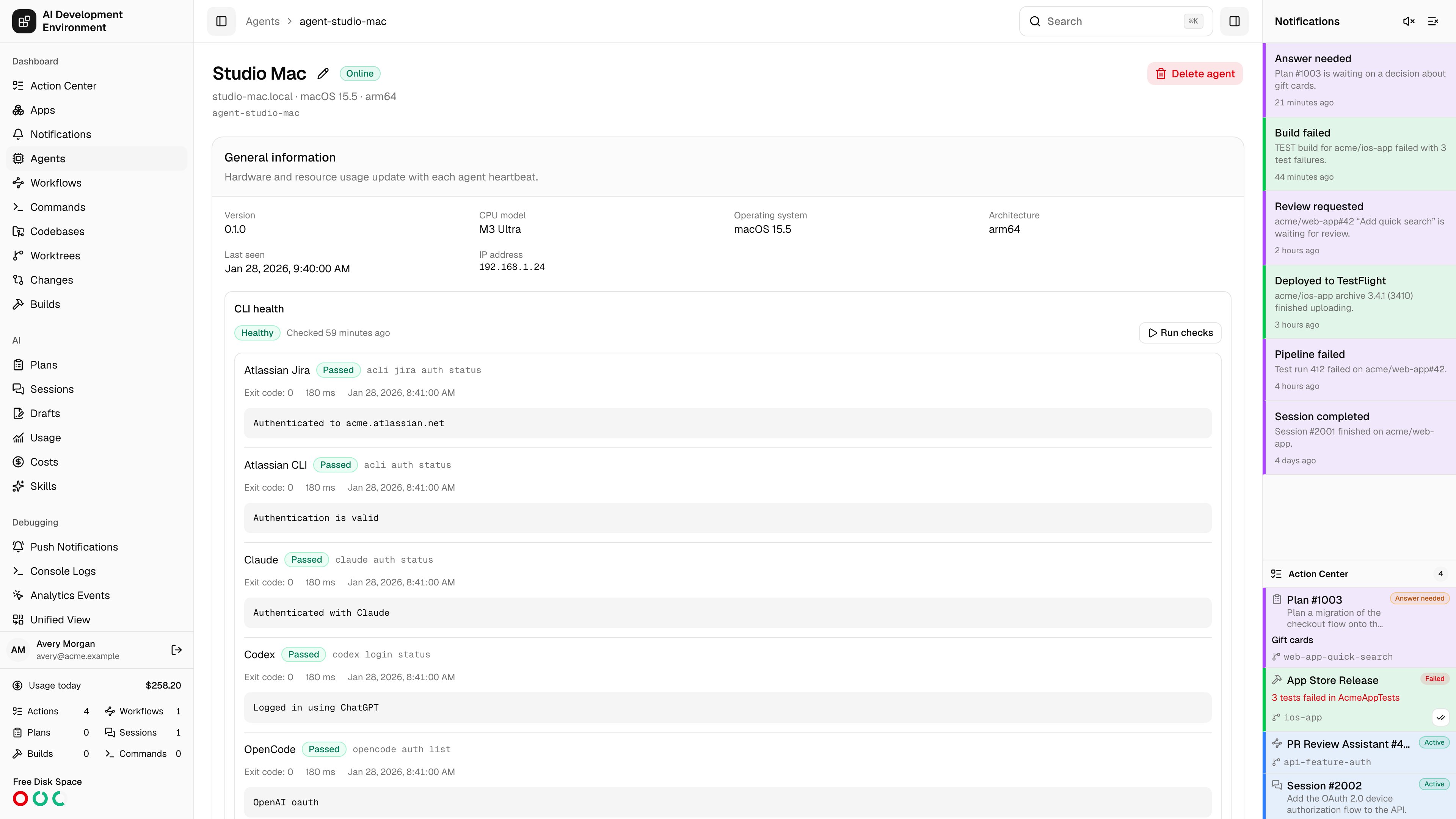 Agent details in light theme