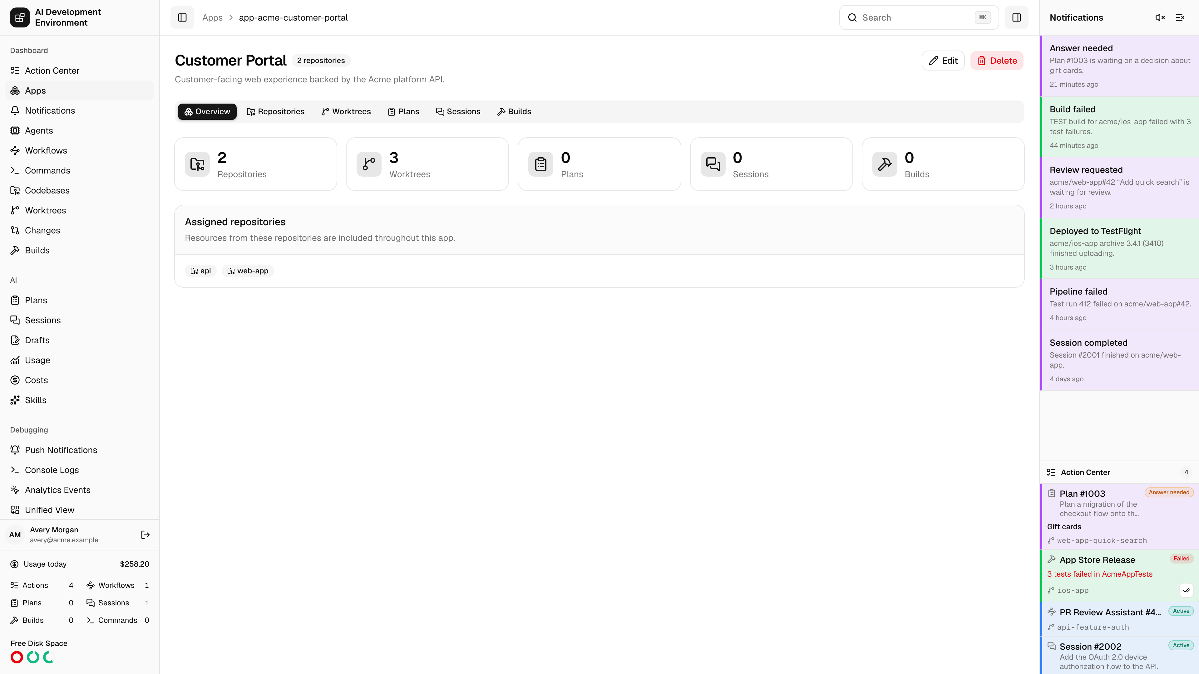 App details in light theme