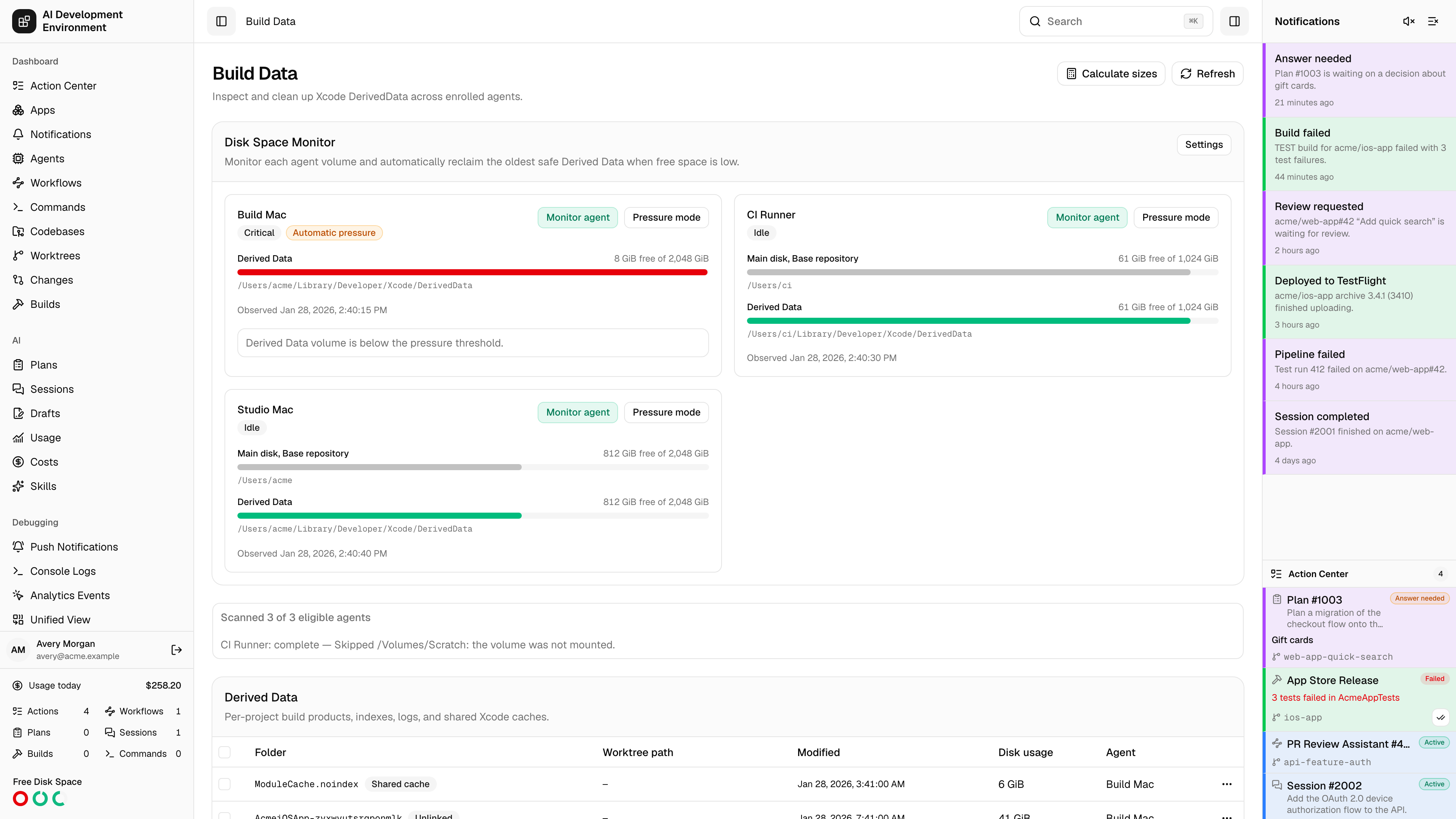 Build Data in light theme