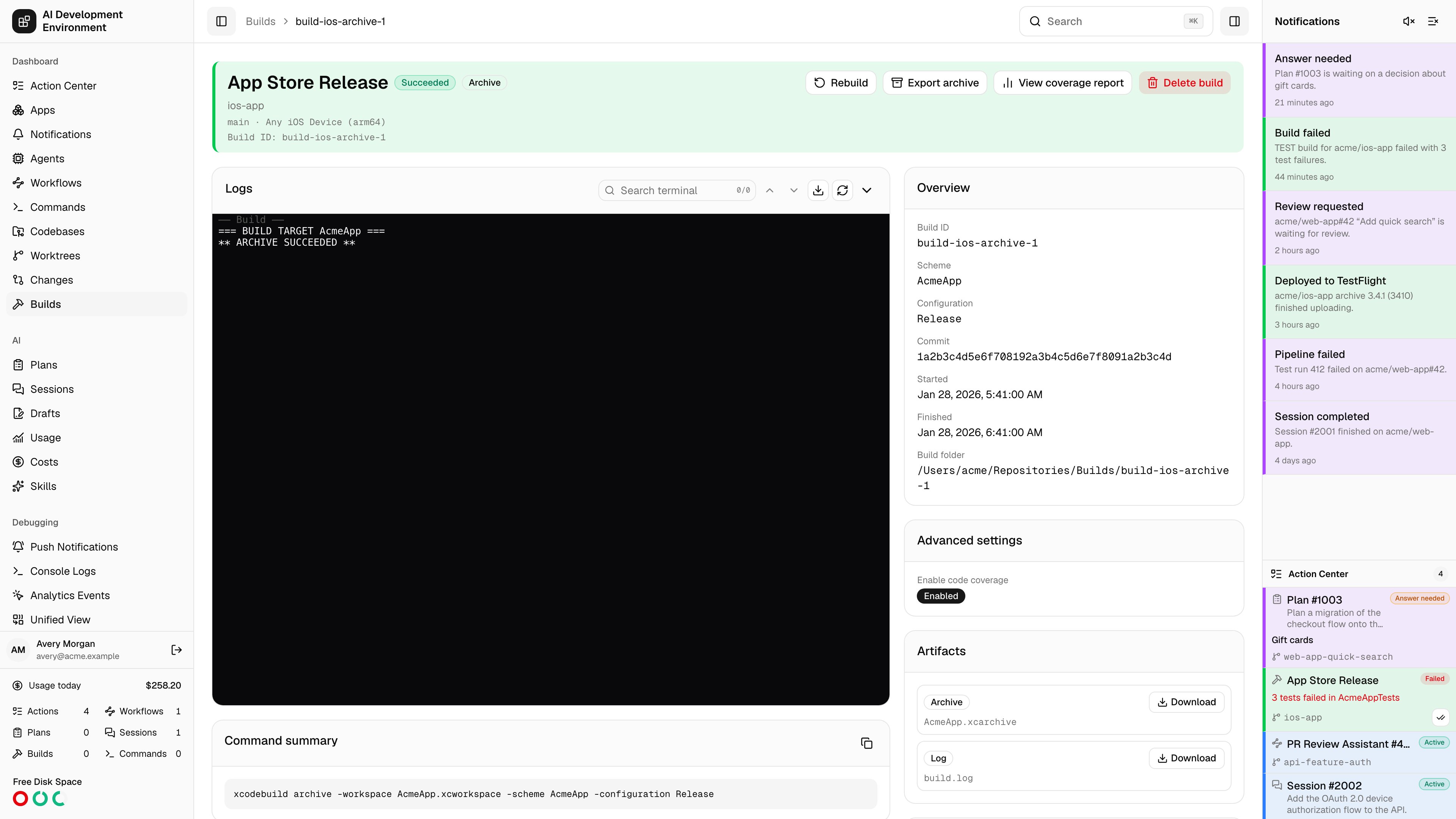 Build details in light theme